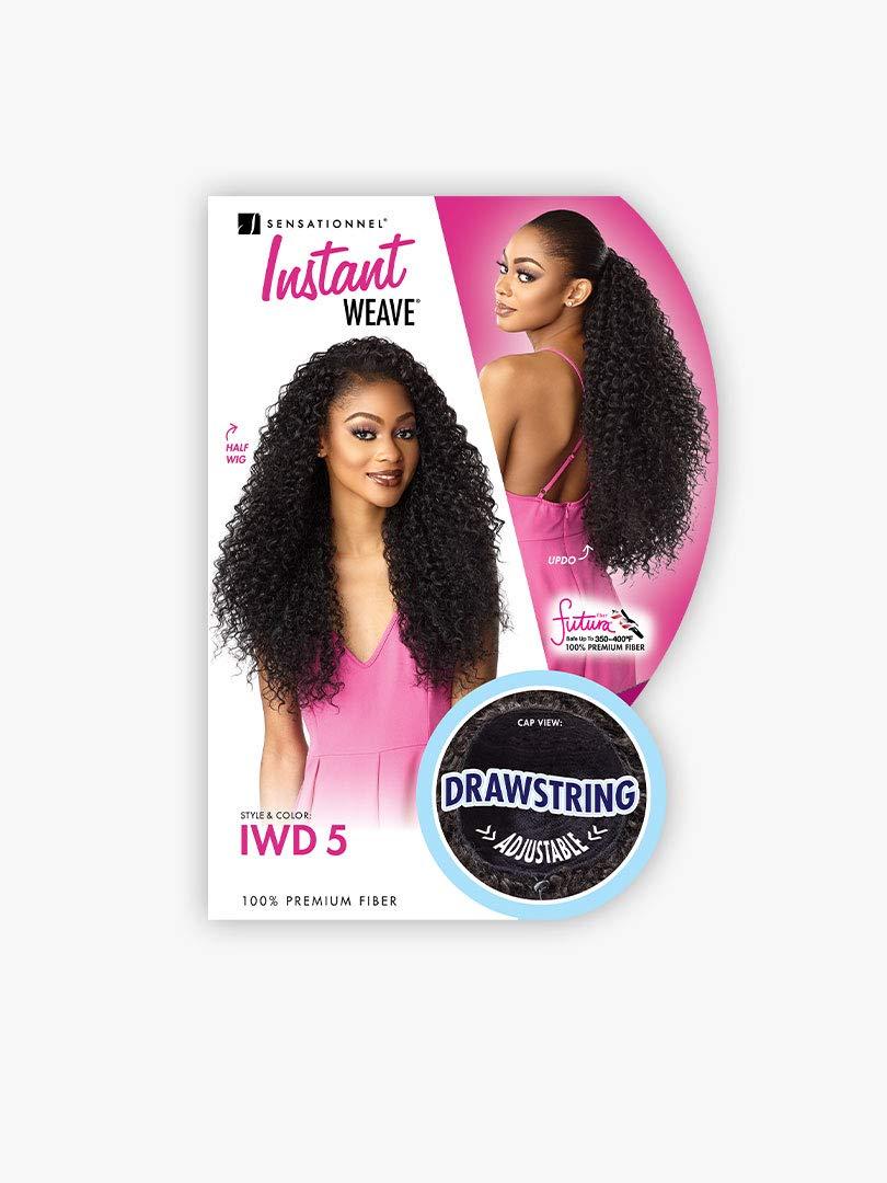 imageSensationnel Instant Weave Half Wig 5 Synthetic Blendwig Adjustable Drawstring for Seamless Hair Blending 1 JETBLACK1 JETBLACK