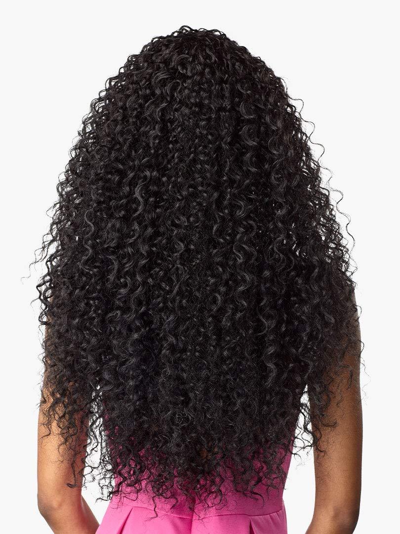 imageSensationnel Instant Weave Half Wig 5 Synthetic Blendwig Adjustable Drawstring for Seamless Hair Blending 1 JETBLACK2 DARKBROWN