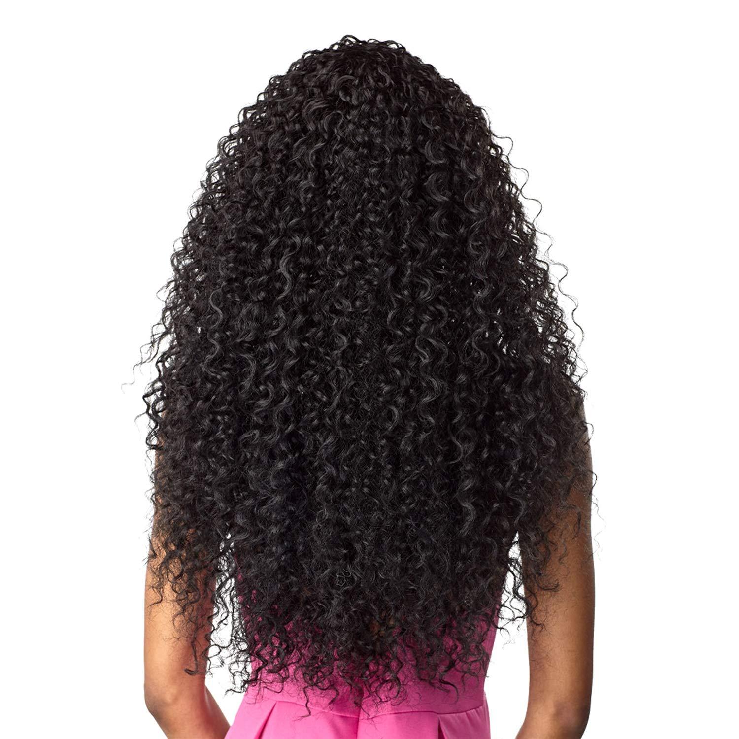 imageSensationnel Instant Weave Half Wig 5 Synthetic Blendwig Adjustable Drawstring for Seamless Hair Blending 1 JETBLACK4 MEDBROWN