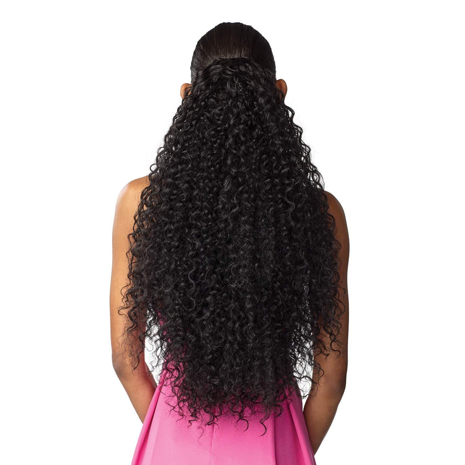 imageSensationnel Instant Weave Half Wig 5 Synthetic Blendwig Adjustable Drawstring for Seamless Hair Blending 1 JETBLACKT230