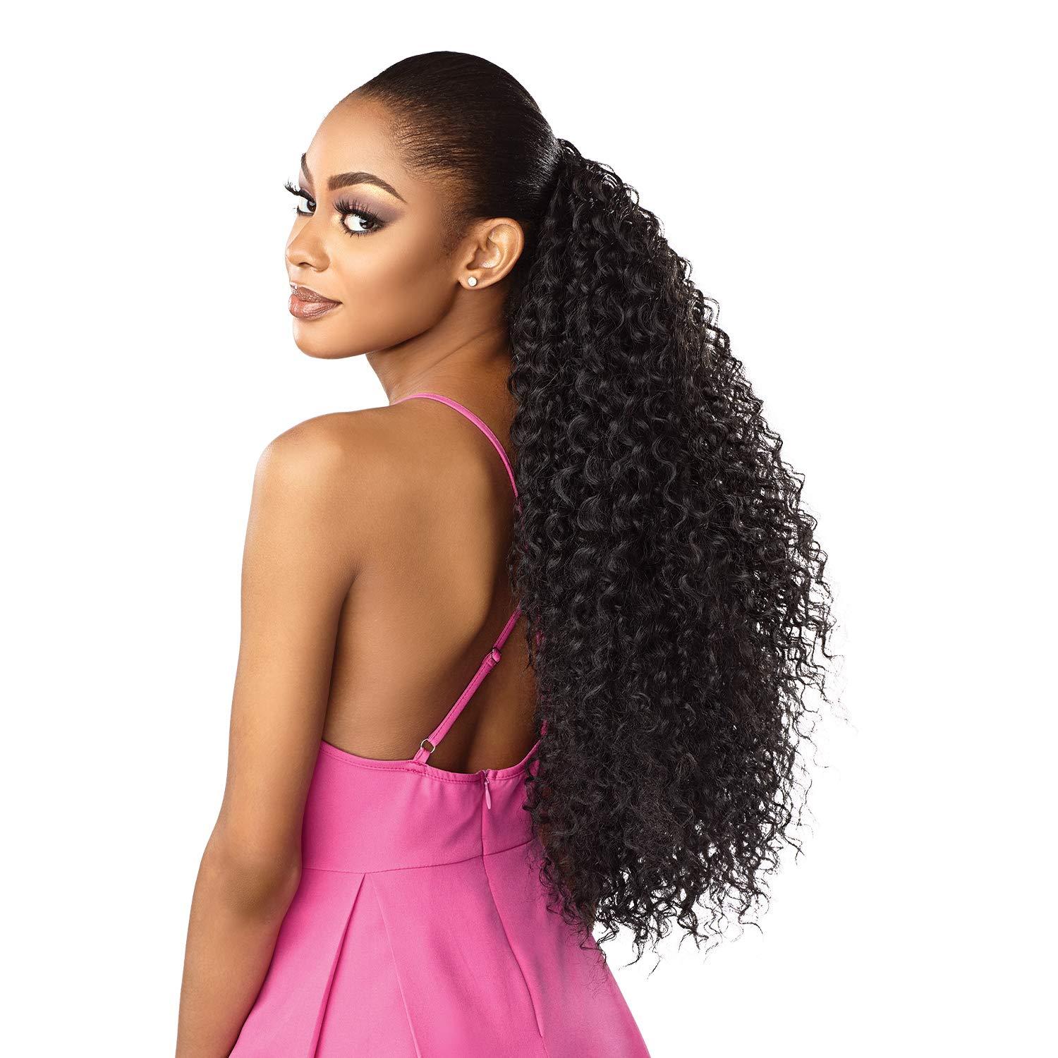 imageSensationnel Instant Weave Half Wig 5 Synthetic Blendwig Adjustable Drawstring for Seamless Hair Blending 1 JETBLACKT230