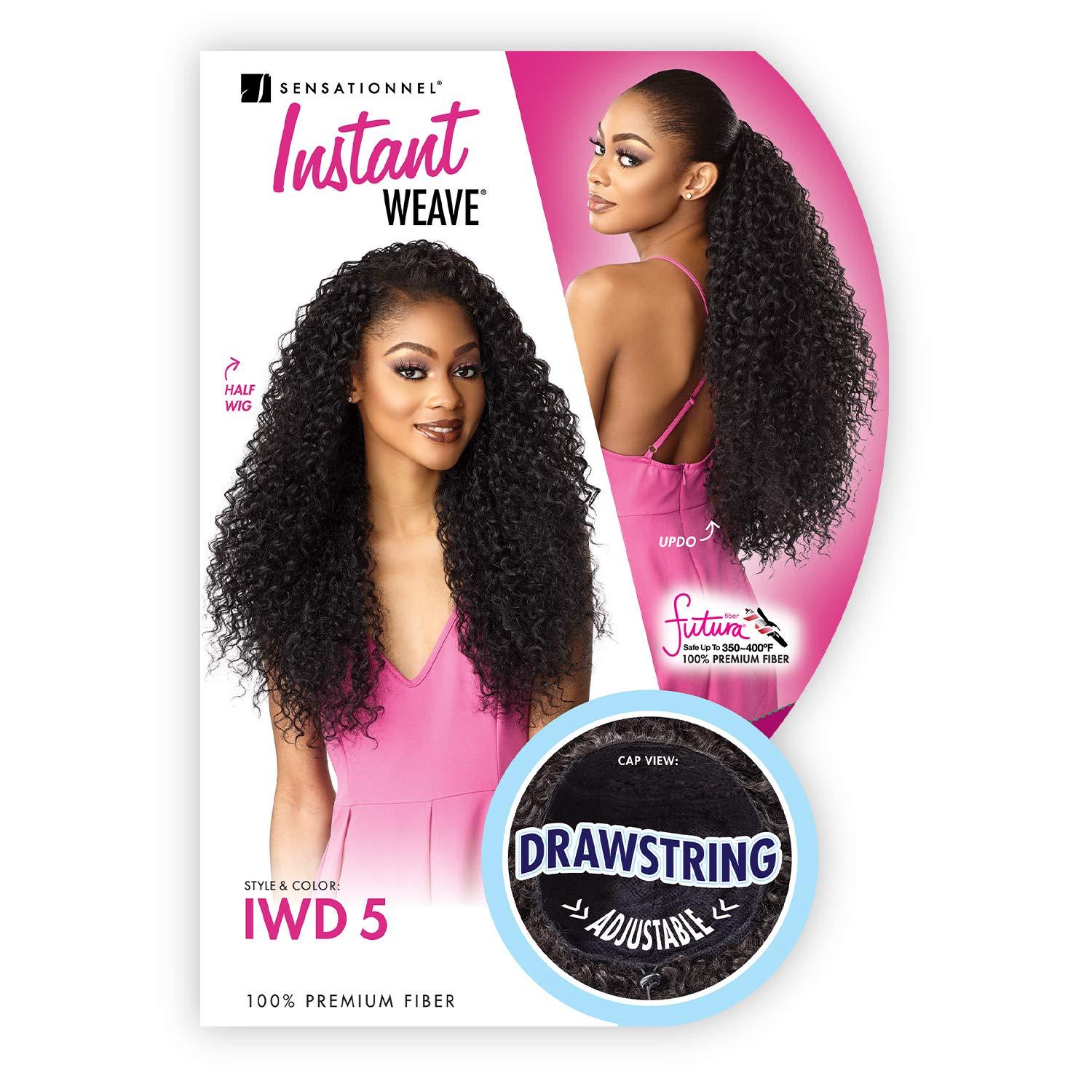 imageSensationnel Instant Weave Half Wig 5 Synthetic Blendwig Adjustable Drawstring for Seamless Hair Blending 1 JETBLACKT230