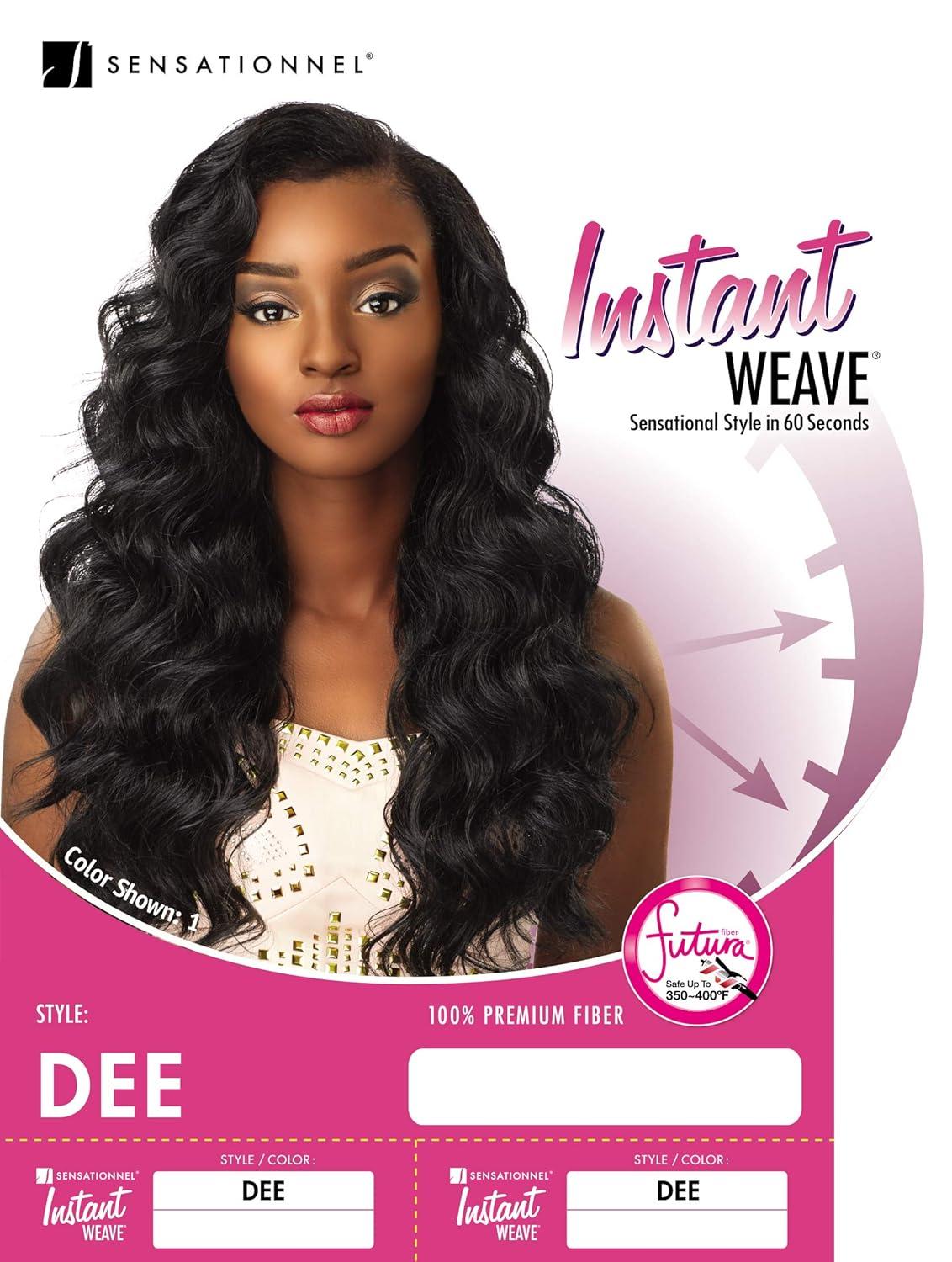 imageSensationnel Instant Weave Half Wig Dee Synthetic Wig Cap for Seamless Hair Blending 1 JETBLACK1 JETBLACK