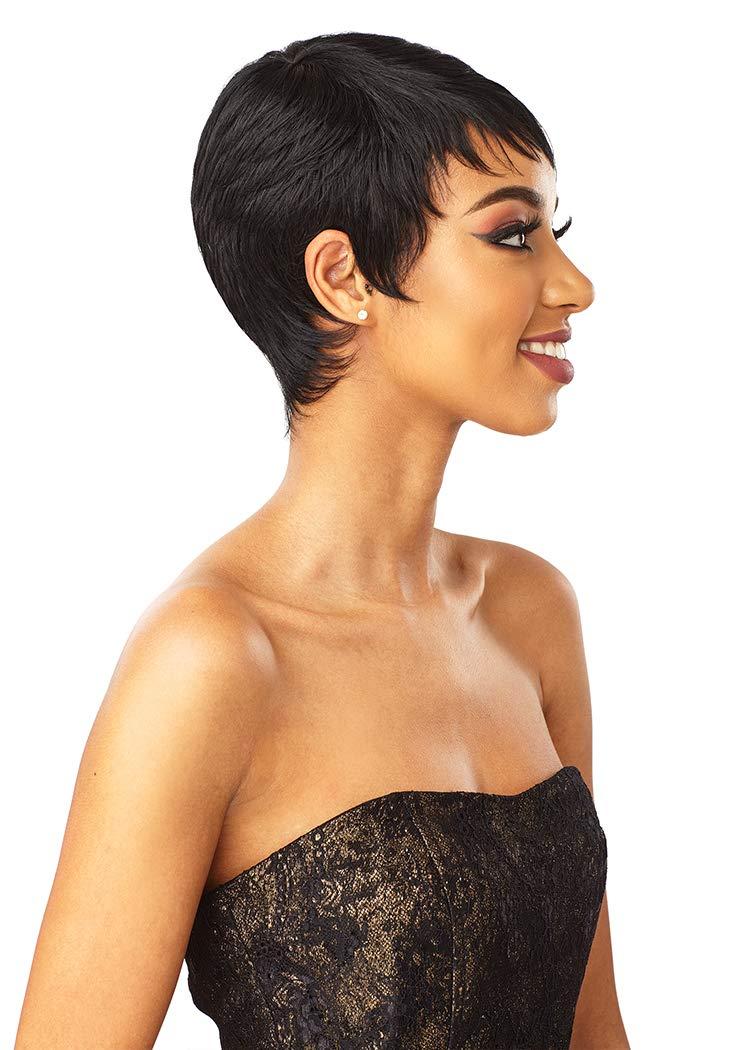 imageSensationnel Instant Weave Synthetic Half Wig RUBY 1 Jet BlackBG BURGUNDY