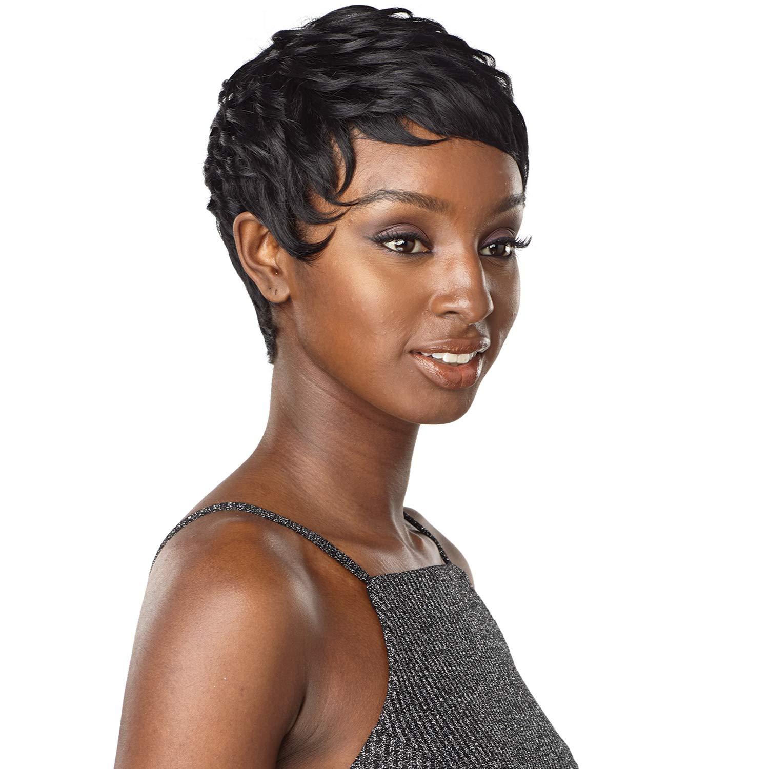 imageSensationnel Instant fashion wig IFW Anita Synthetic Quick on the Go Styling Comfort Pre Made Styled 1 JETBLACK2 DARKBROWN