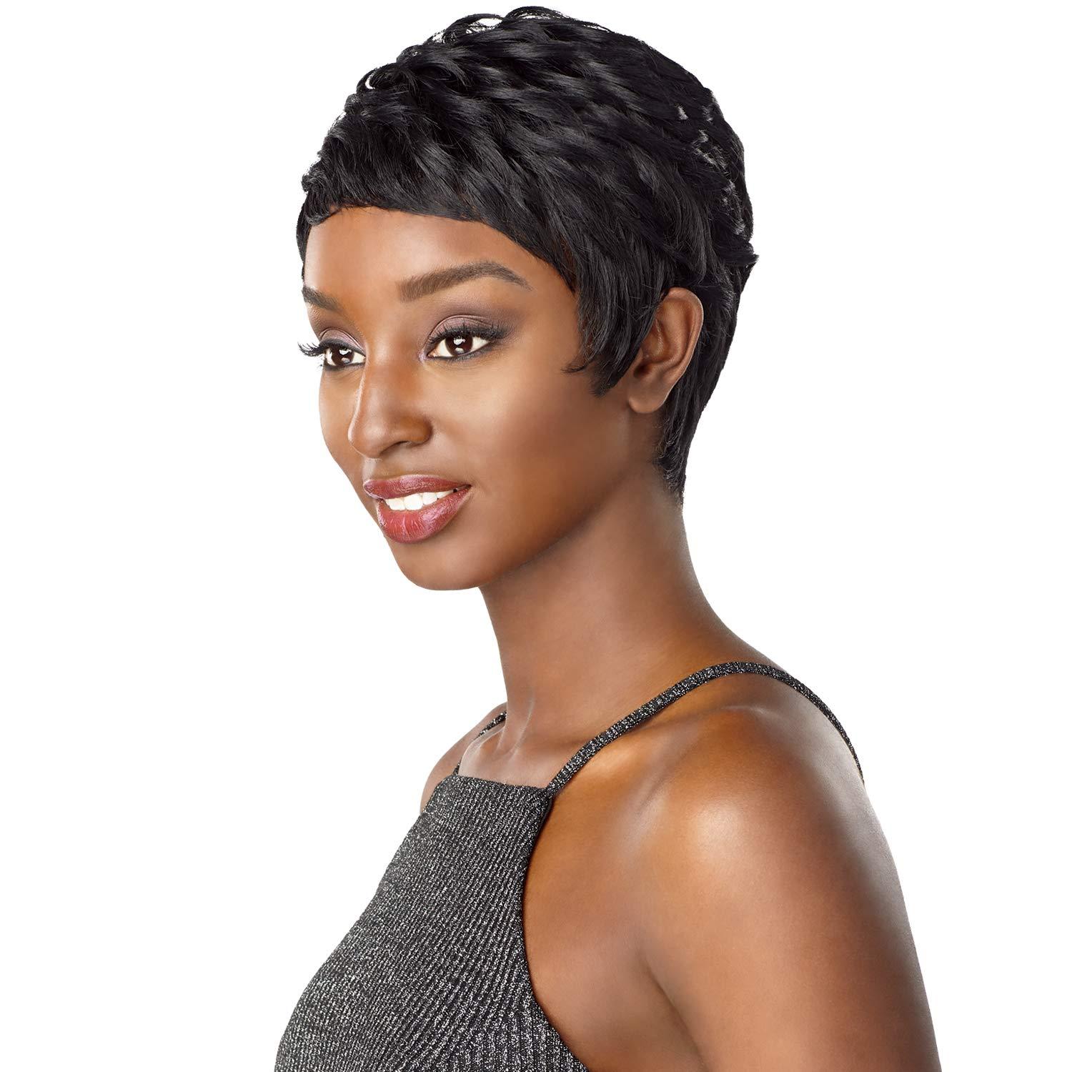 imageSensationnel Instant fashion wig IFW Anita Synthetic Quick on the Go Styling Comfort Pre Made Styled 1 JETBLACK613 BLONDE