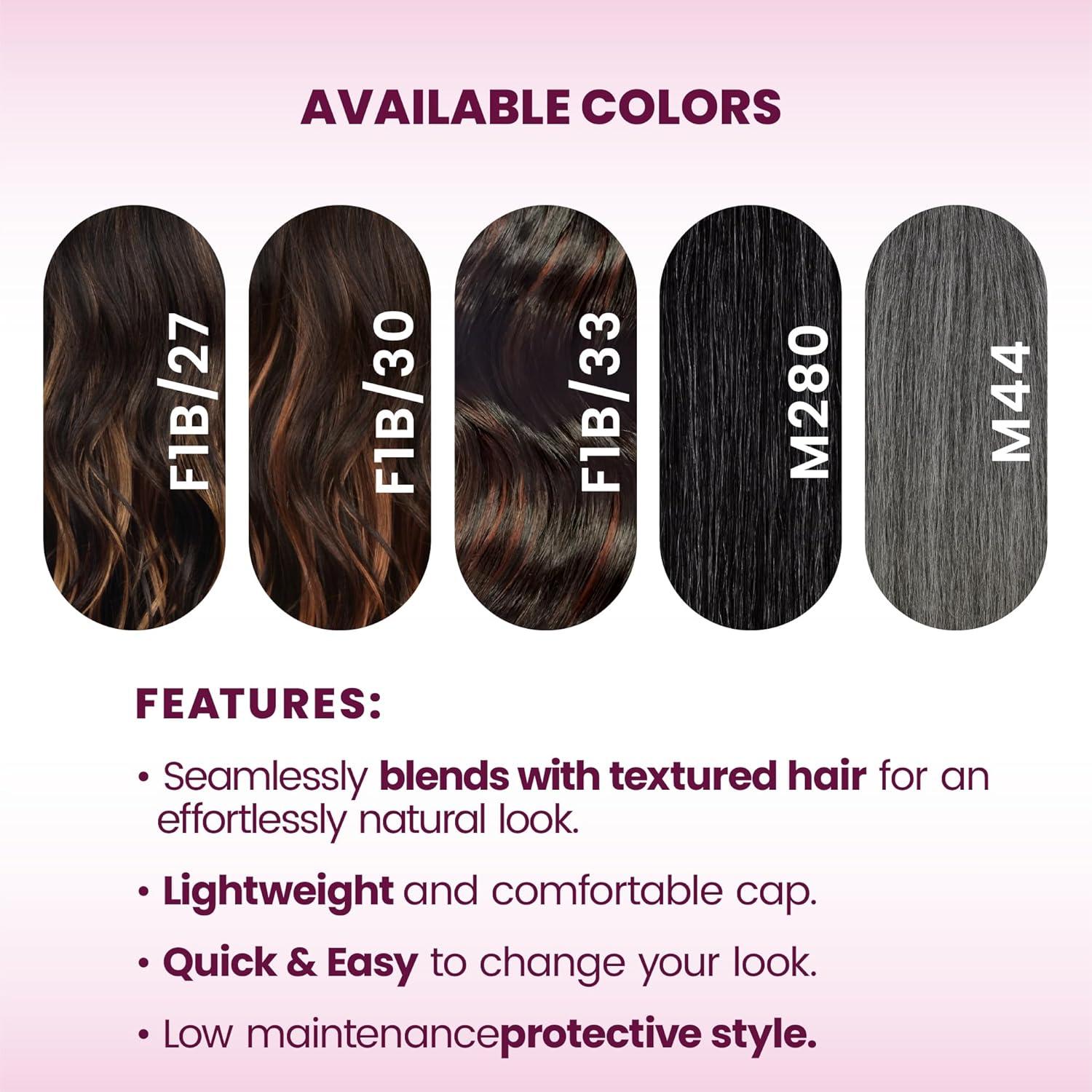 imageSensationnel Lulu Bun Hair Extensions Textured Bun Unit 1 with Clips and Drawstring Easy Wear Protective Style Synthetic Hairpiece 1 JETBLACK1 JETBLACK