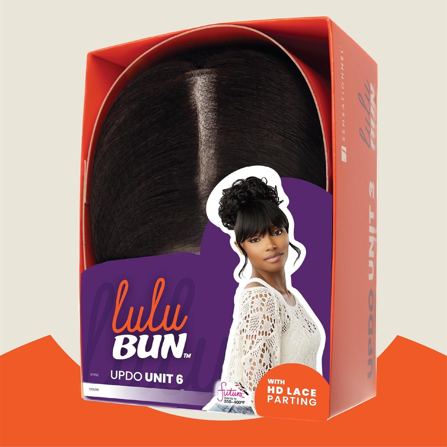 imageSensationnel Lulu Bun Updo Hairextensions Unit 6 Synthetic 3x35 HD Lace Parting Quick and Easy Wear Hair Wig Piece 1 JETBLACK1 JETBLACK