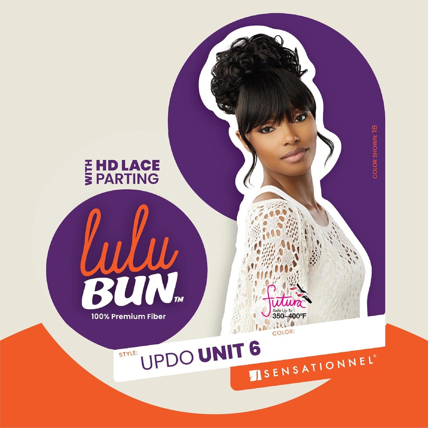 imageSensationnel Lulu Bun Updo Hairextensions Unit 6 Synthetic 3x35 HD Lace Parting Quick and Easy Wear Hair Wig Piece 1 JETBLACK1 JETBLACK