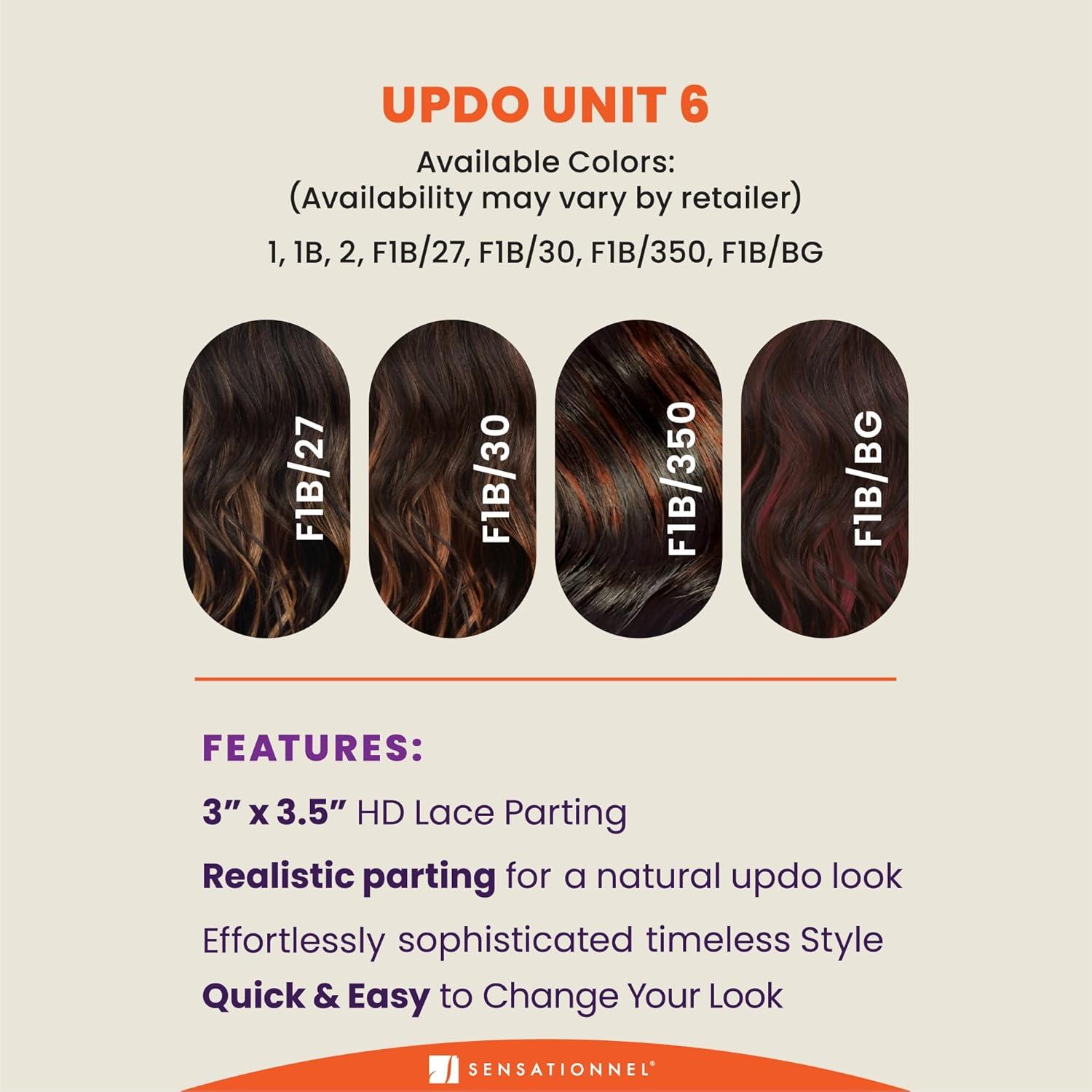 imageSensationnel Lulu Bun Updo Hairextensions Unit 6 Synthetic 3x35 HD Lace Parting Quick and Easy Wear Hair Wig Piece 1 JETBLACK1B OFFBLACK
