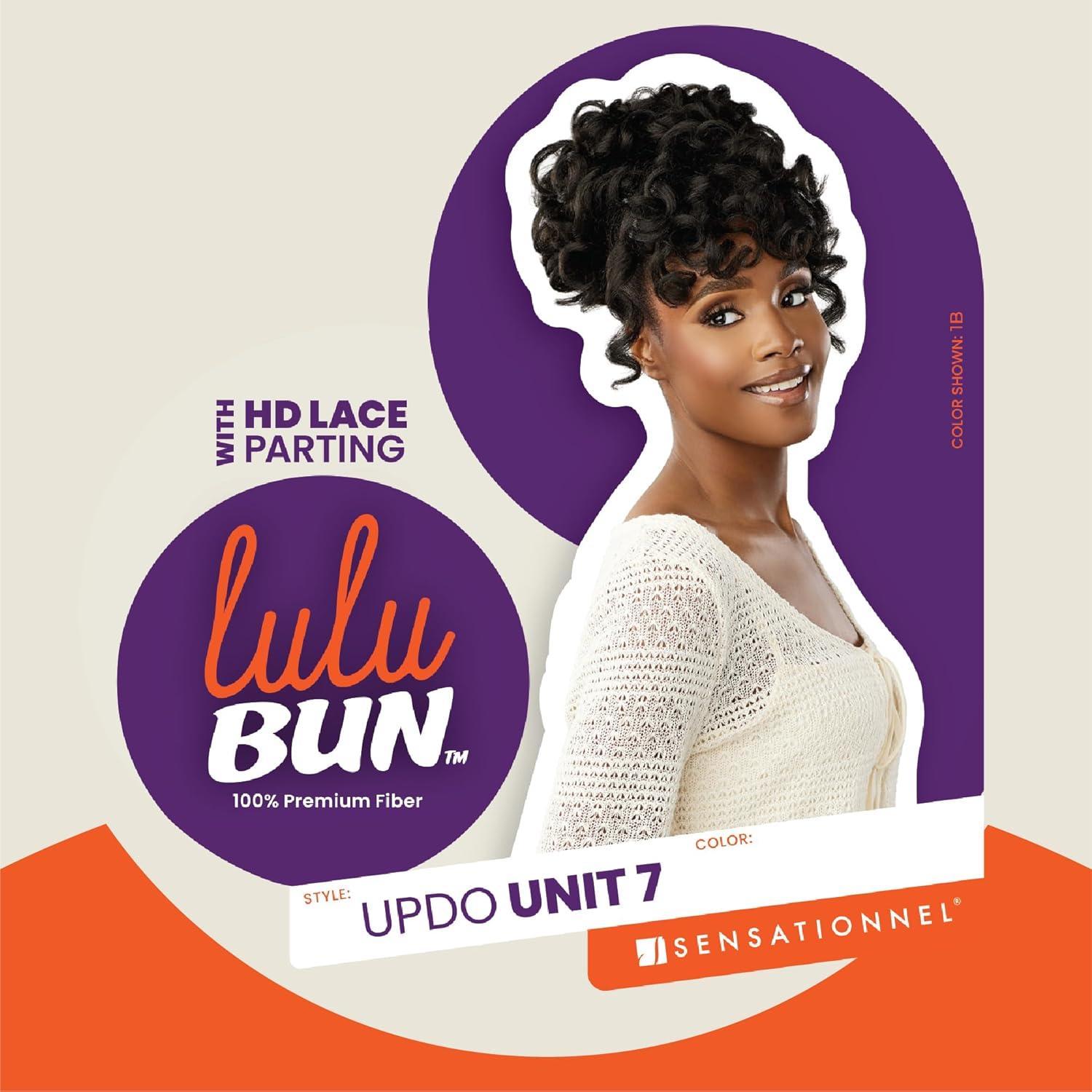 imageSensationnel Lulu Bun Updo Hairextensions Unit 7 Synthetic 3x35 HD Lace Parting Quick and Easy Wear Hair Wig Piece 1 JETBLACK1 JETBLACK