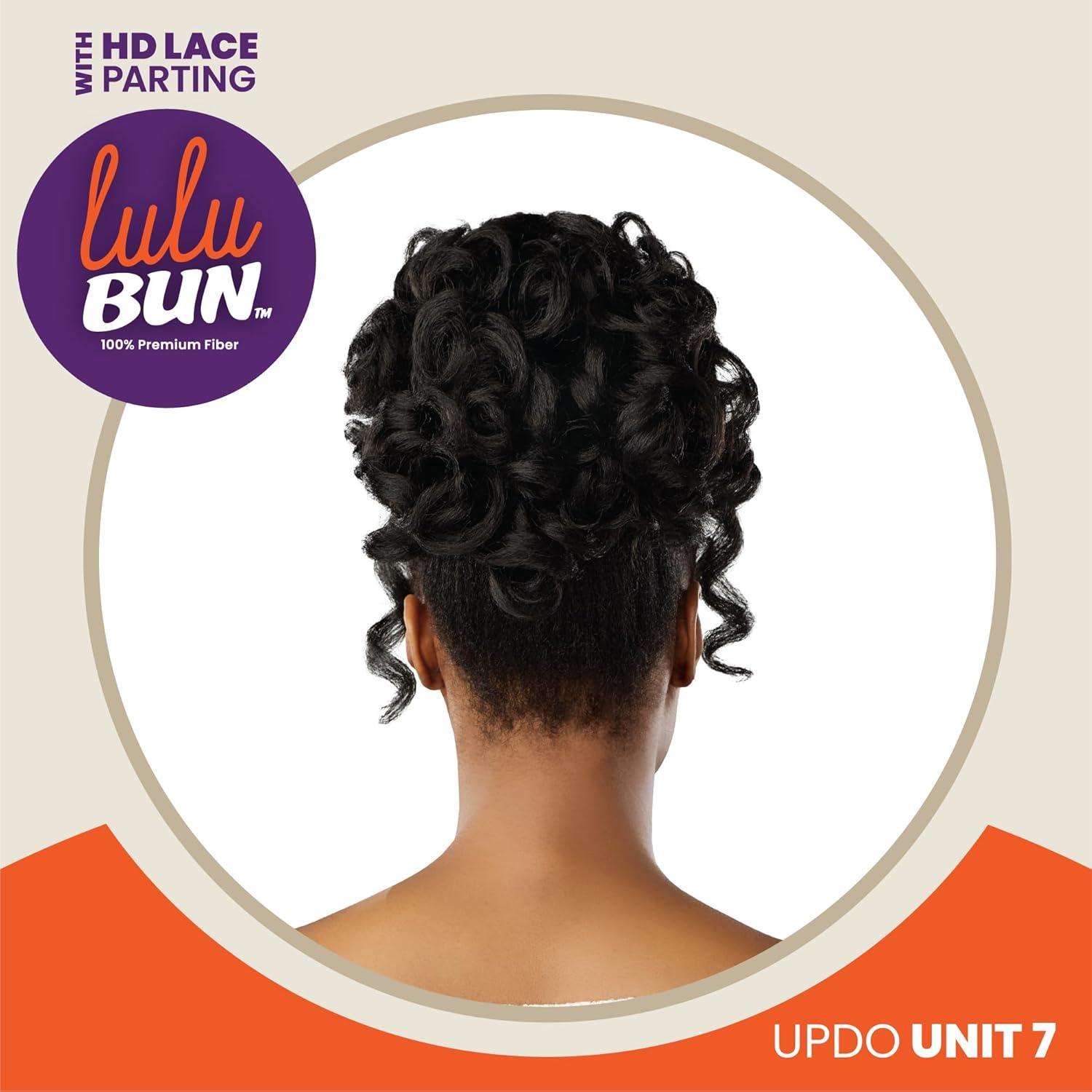 imageSensationnel Lulu Bun Updo Hairextensions Unit 7 Synthetic 3x35 HD Lace Parting Quick and Easy Wear Hair Wig Piece 1 JETBLACK1 JETBLACK