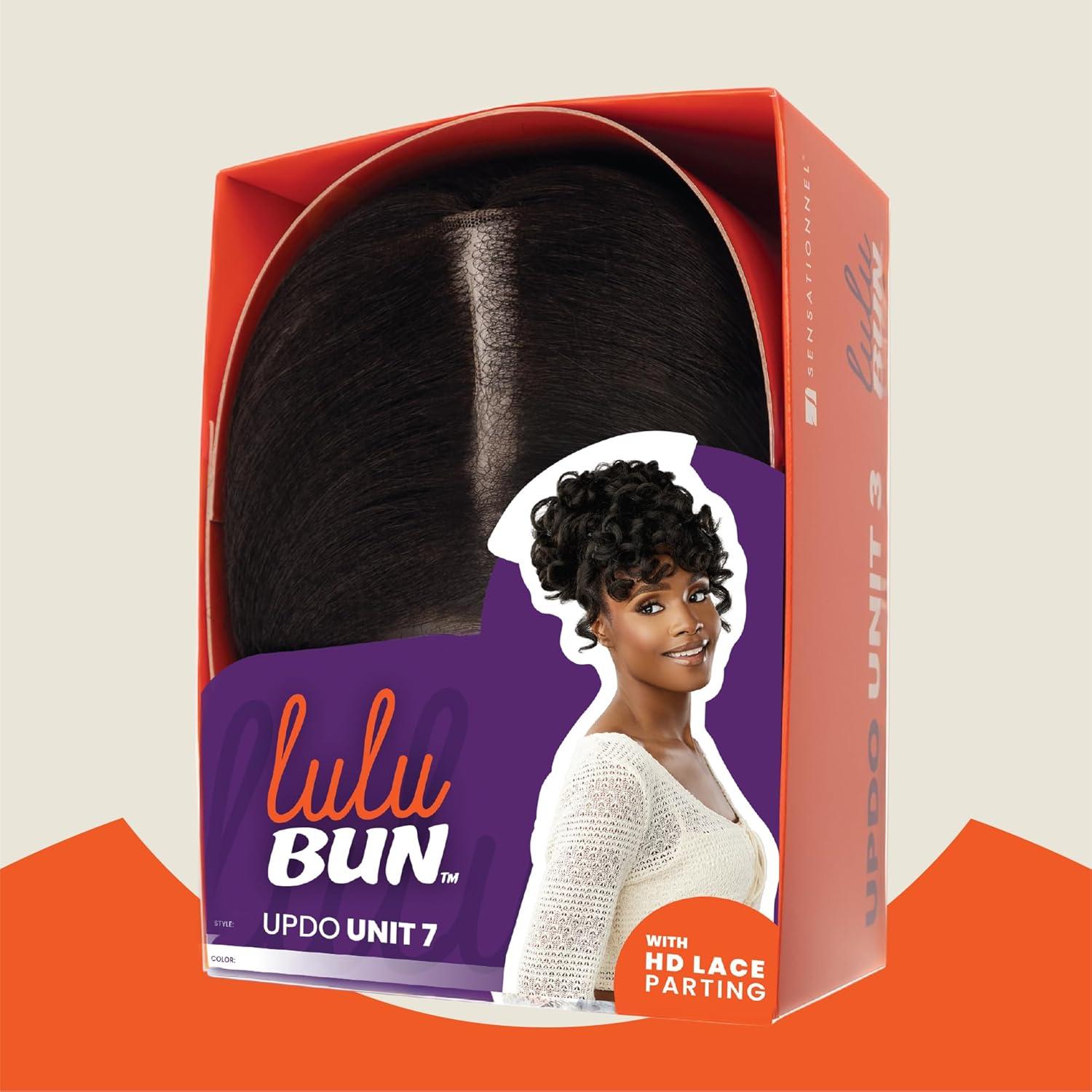 imageSensationnel Lulu Bun Updo Hairextensions Unit 7 Synthetic 3x35 HD Lace Parting Quick and Easy Wear Hair Wig Piece 1 JETBLACK1B OFFBLACK
