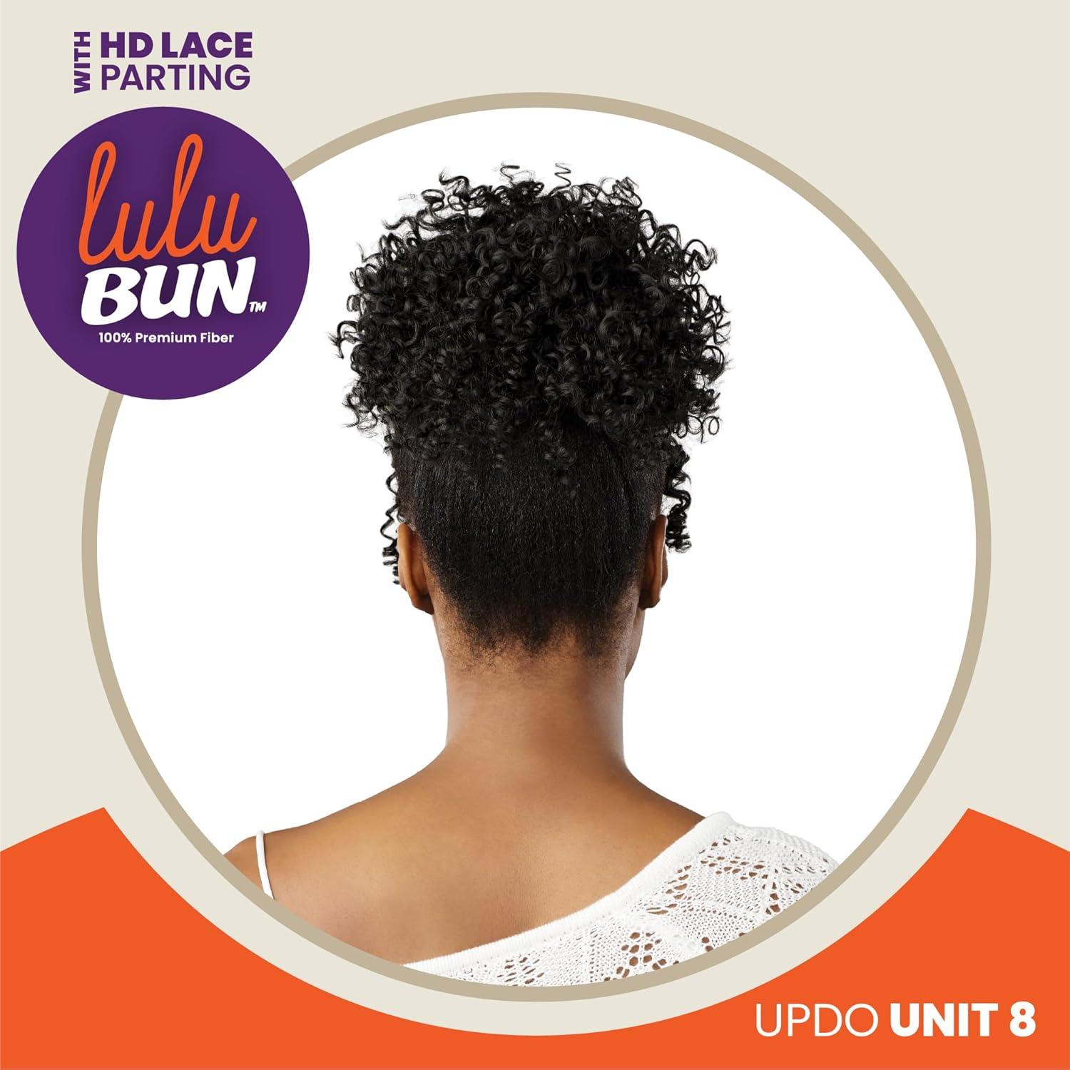 imageSensationnel Lulu Bun Updo Hairextensions Unit 8 Synthetic 3x35 HD Lace Parting Quick and Easy Wear Hair Wig Piece 1 JETBLACK1B OFFBLACK