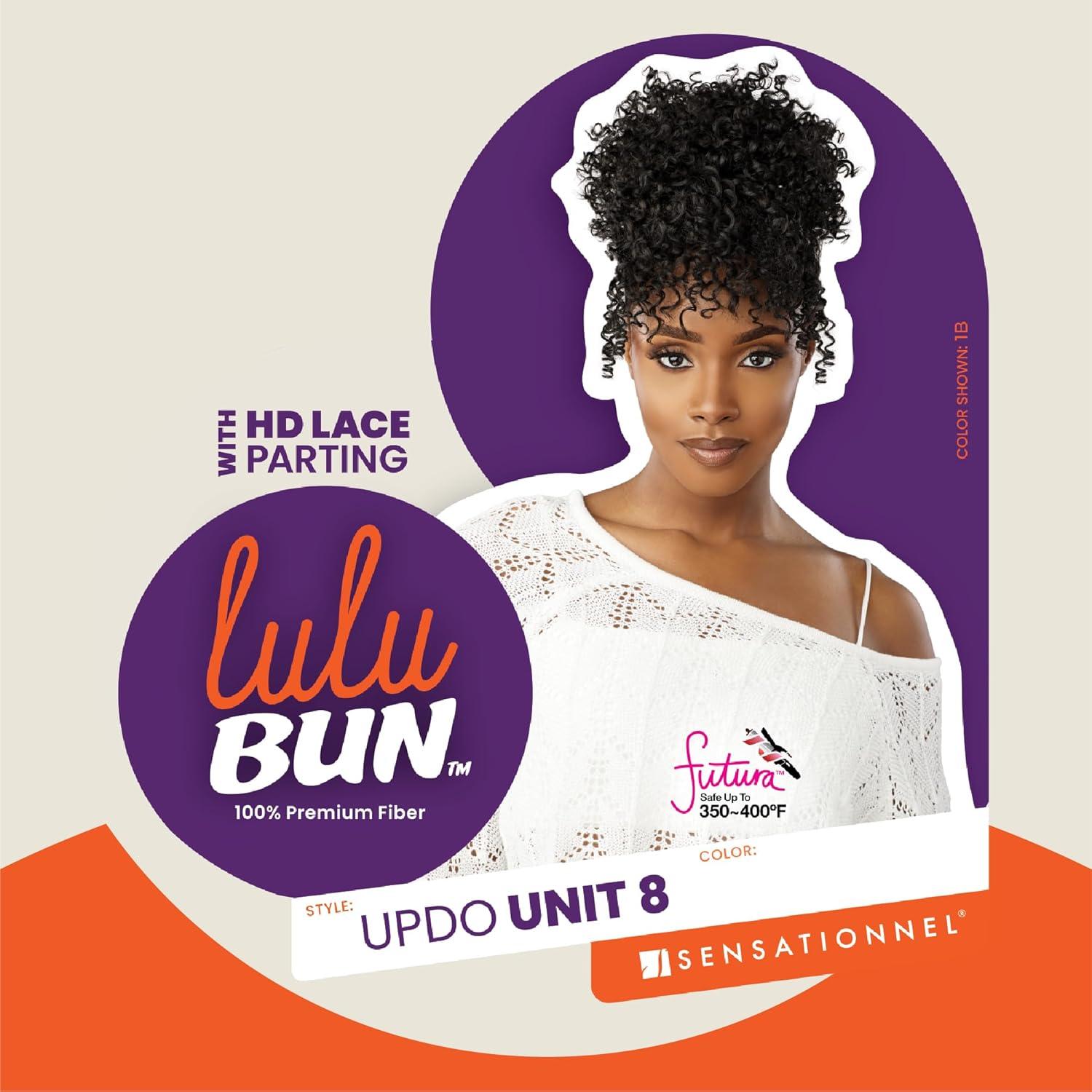 imageSensationnel Lulu Bun Updo Hairextensions Unit 8 Synthetic 3x35 HD Lace Parting Quick and Easy Wear Hair Wig Piece 1 JETBLACKF1B27