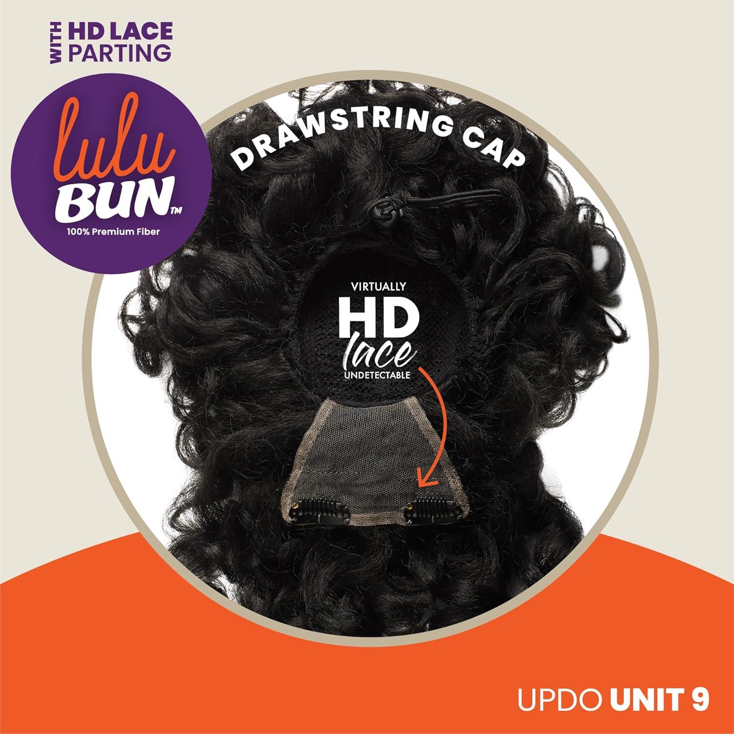 imageSensationnel Lulu Bun Updo Hairextensions Unit 9 Synthetic 3x35 HD Lace Parting Quick and Easy Wear Hair Wig Piece 1 JETBLACK1B OFFBLACK