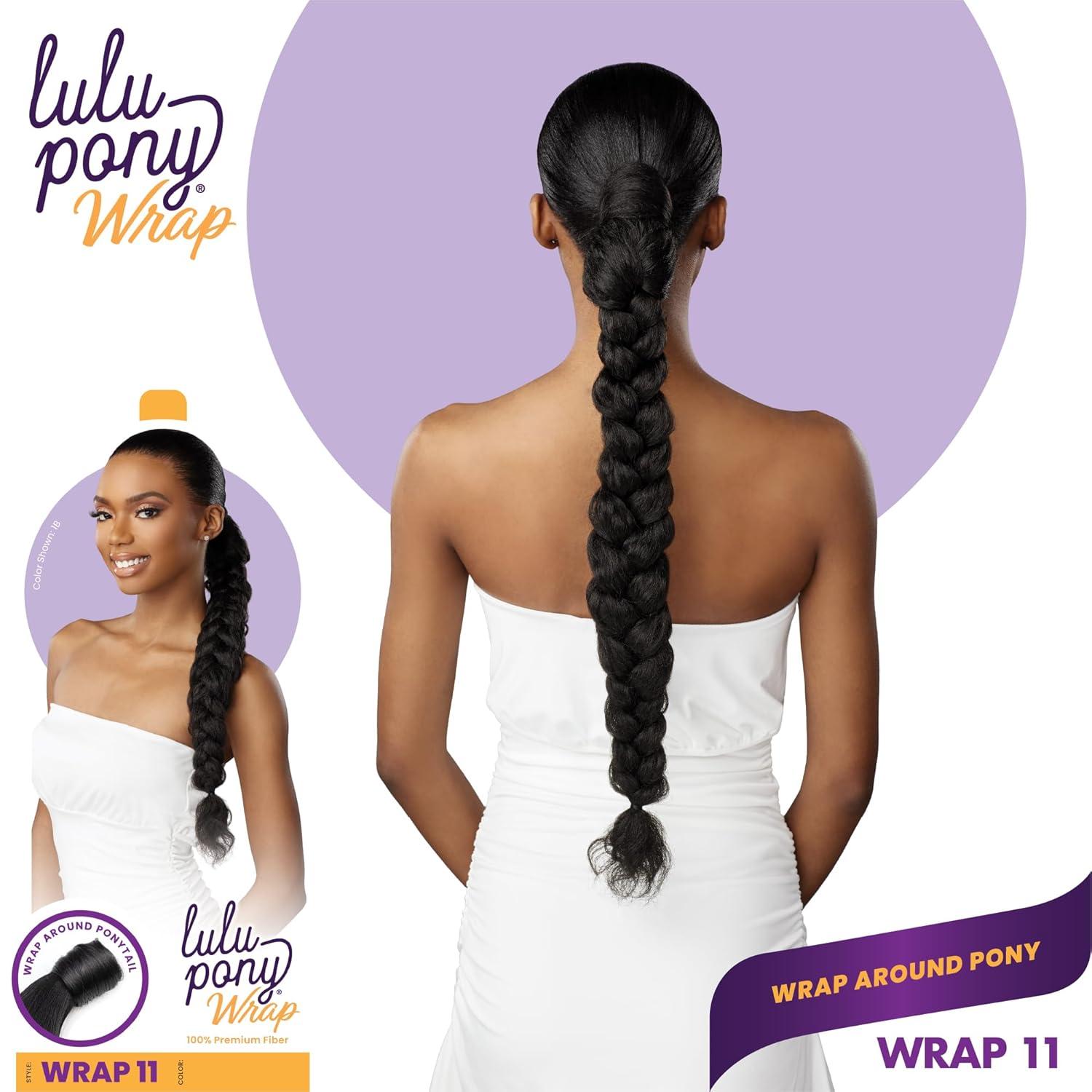 imageSensationnel Lulu pony wrap hairextensions 11 high heat synthetic yaki pony tail or up do hair wig piece 1 JETBLACK1 JETBLACK