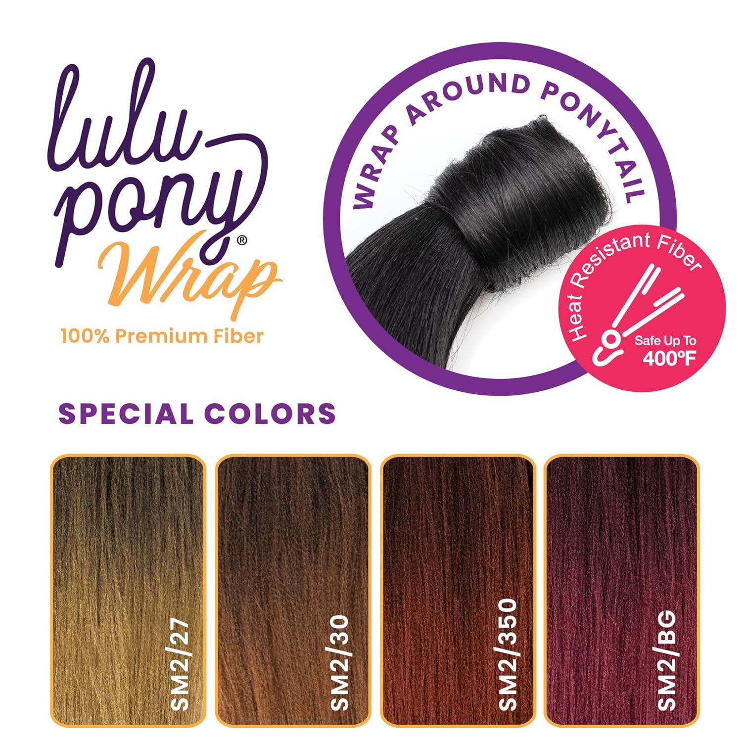 imageSensationnel Lulu pony wrap hairextensions 11 high heat synthetic yaki pony tail or up do hair wig piece 1 JETBLACKSM230