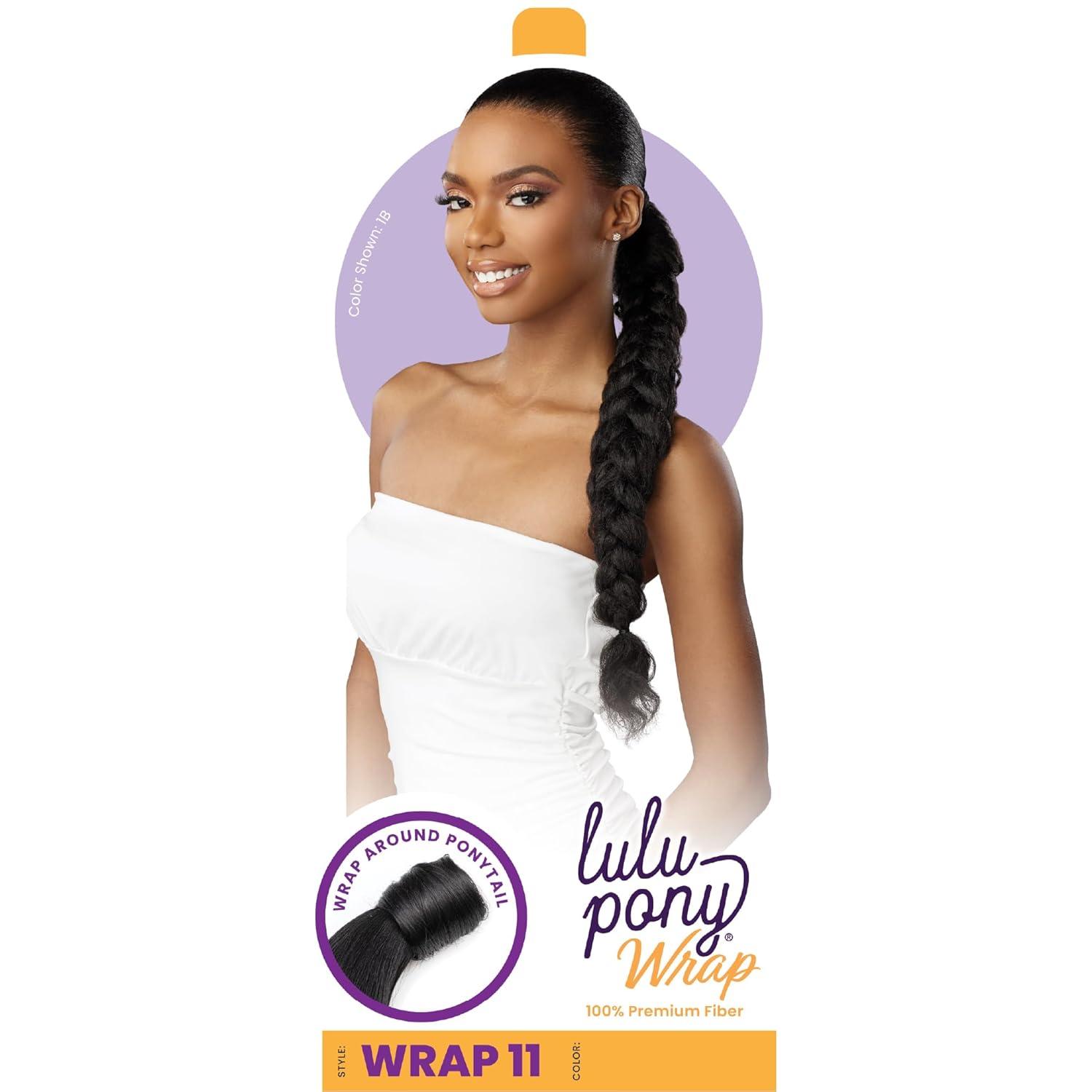 imageSensationnel Lulu pony wrap hairextensions 11 high heat synthetic yaki pony tail or up do hair wig piece 1 JETBLACKSM230