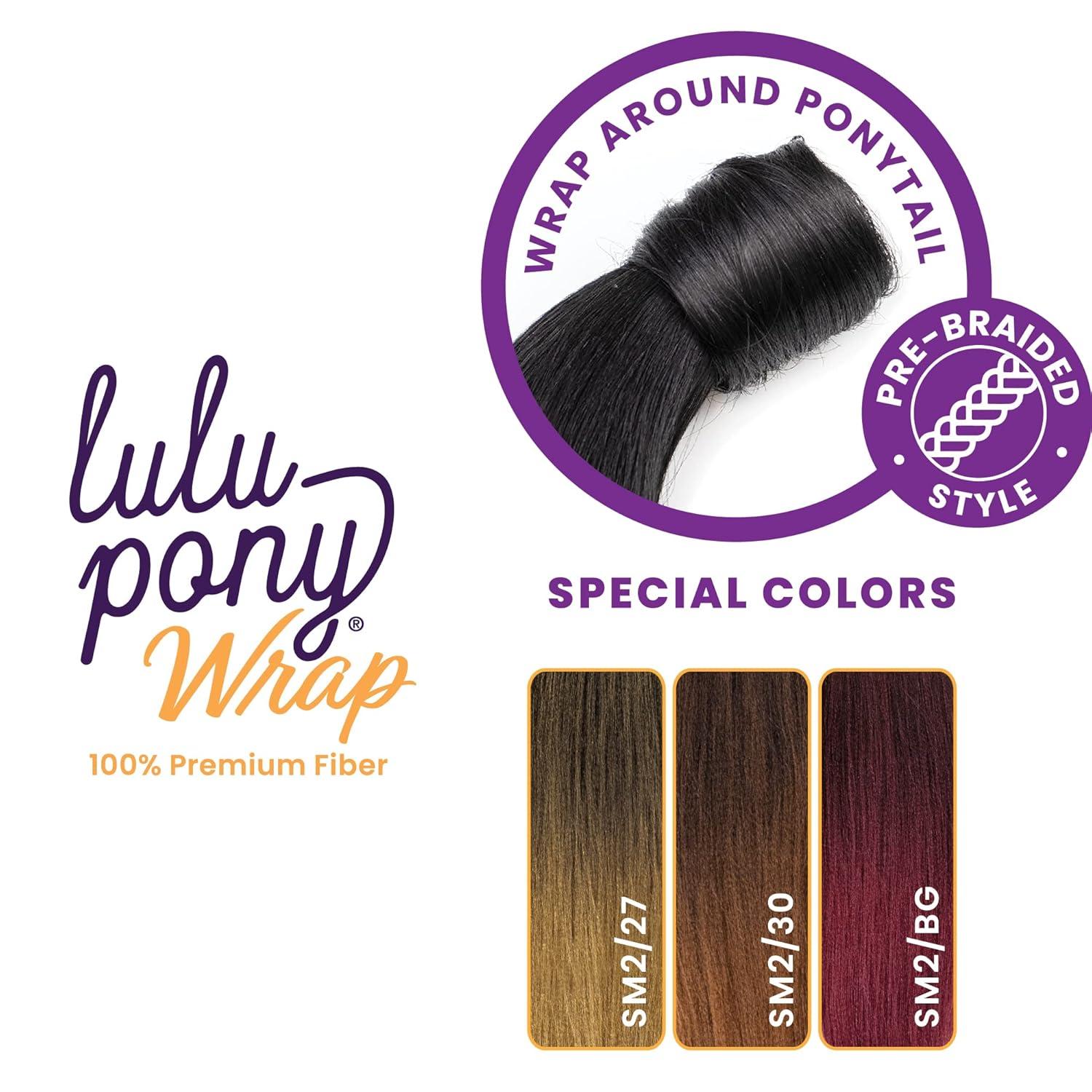 imageSensationnel Lulu pony wrap hairextensions 2 high heat synthetic yaki pony tail or up do hair wig piece 1 JETBLACK2 DARKBROWN