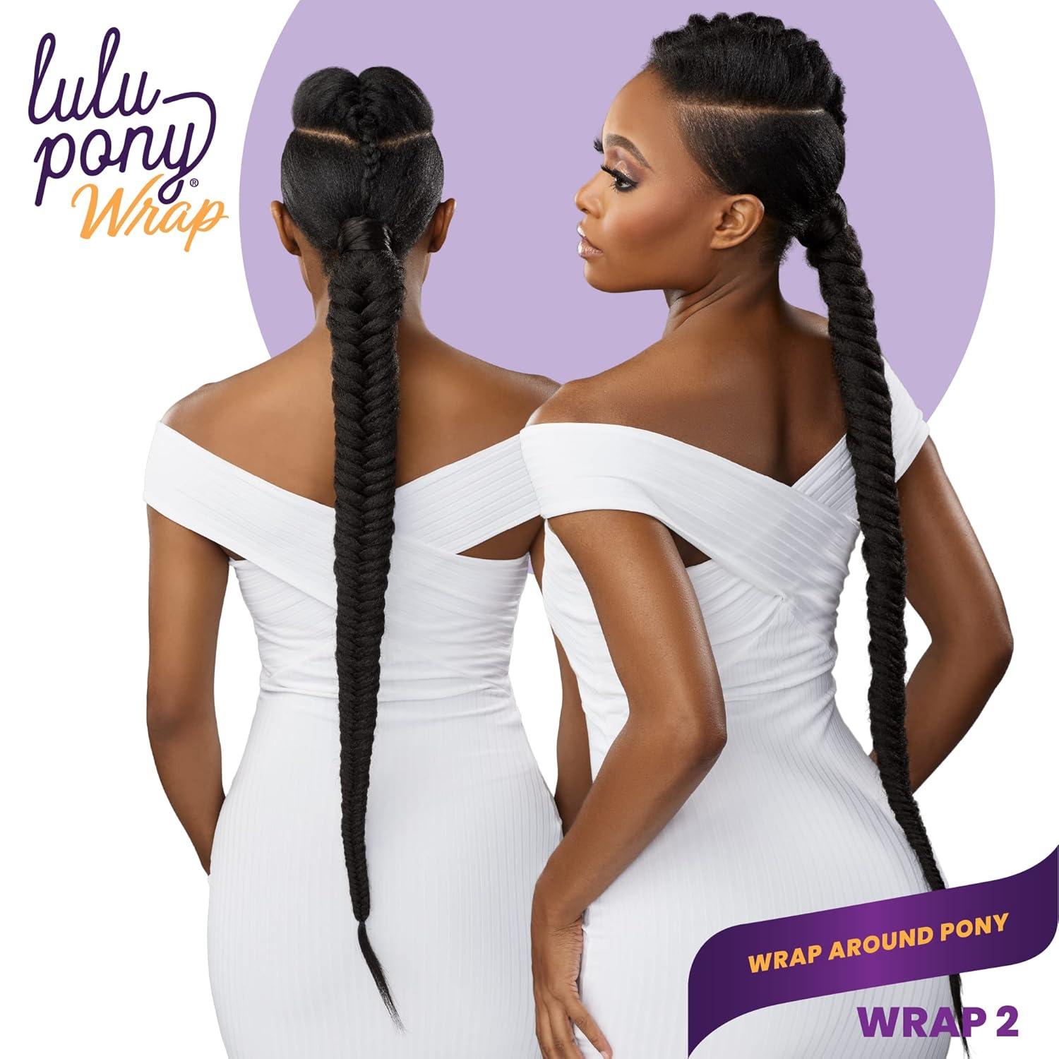 imageSensationnel Lulu pony wrap hairextensions 2 high heat synthetic yaki pony tail or up do hair wig piece 1 JETBLACKSM230