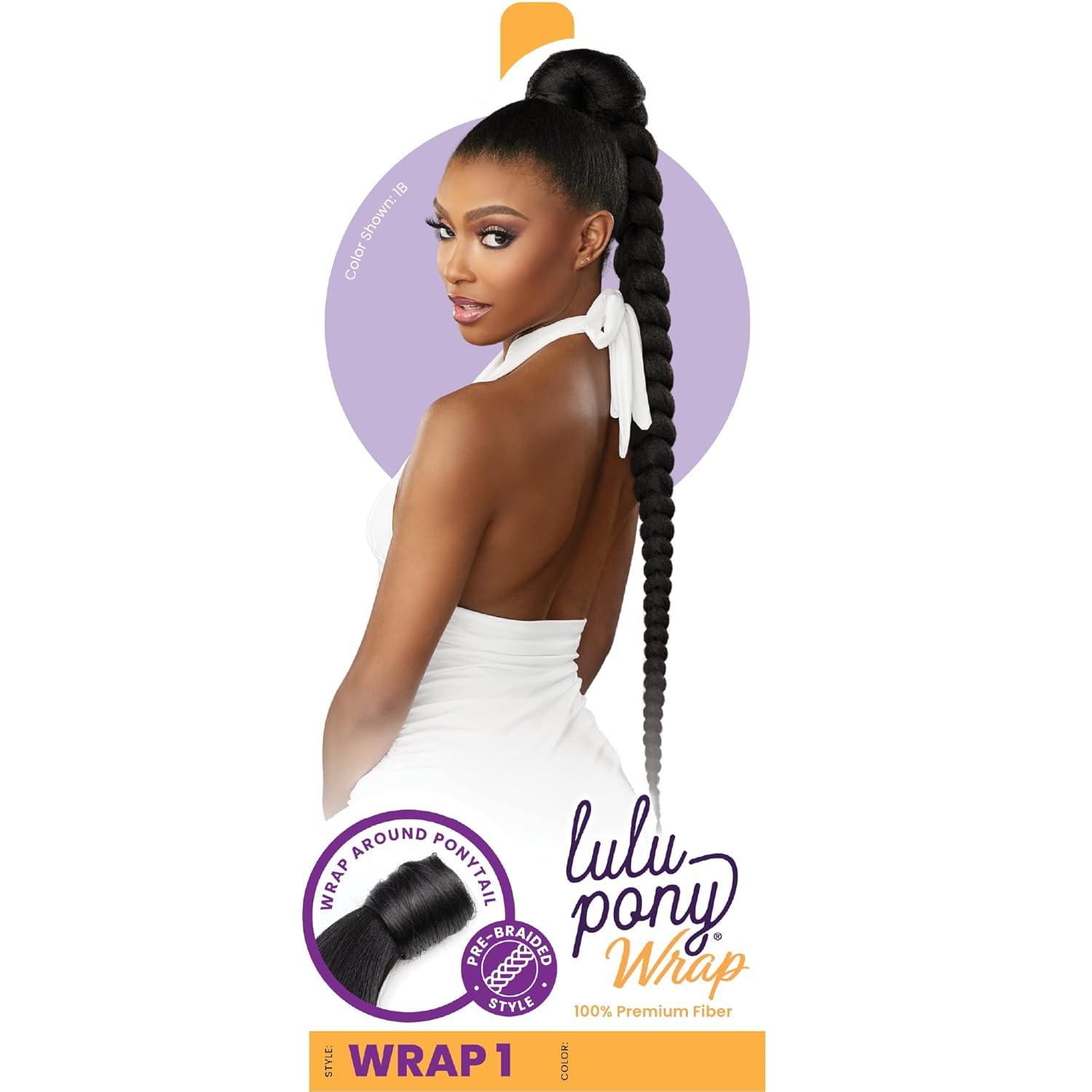 imageSensationnel Lulu pony wrap hairextensions 2 high heat synthetic yaki pony tail or up do hair wig piece 1 JETBLACKSM230