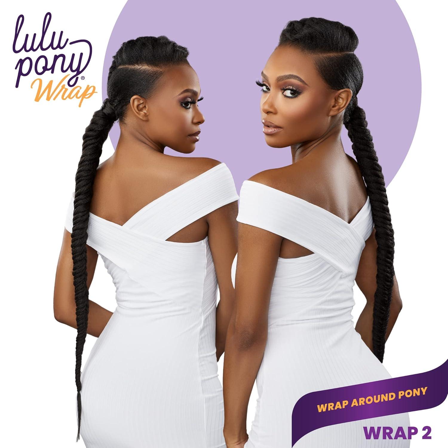imageSensationnel Lulu pony wrap hairextensions 2 high heat synthetic yaki pony tail or up do hair wig piece 1 JETBLACKSM2BG