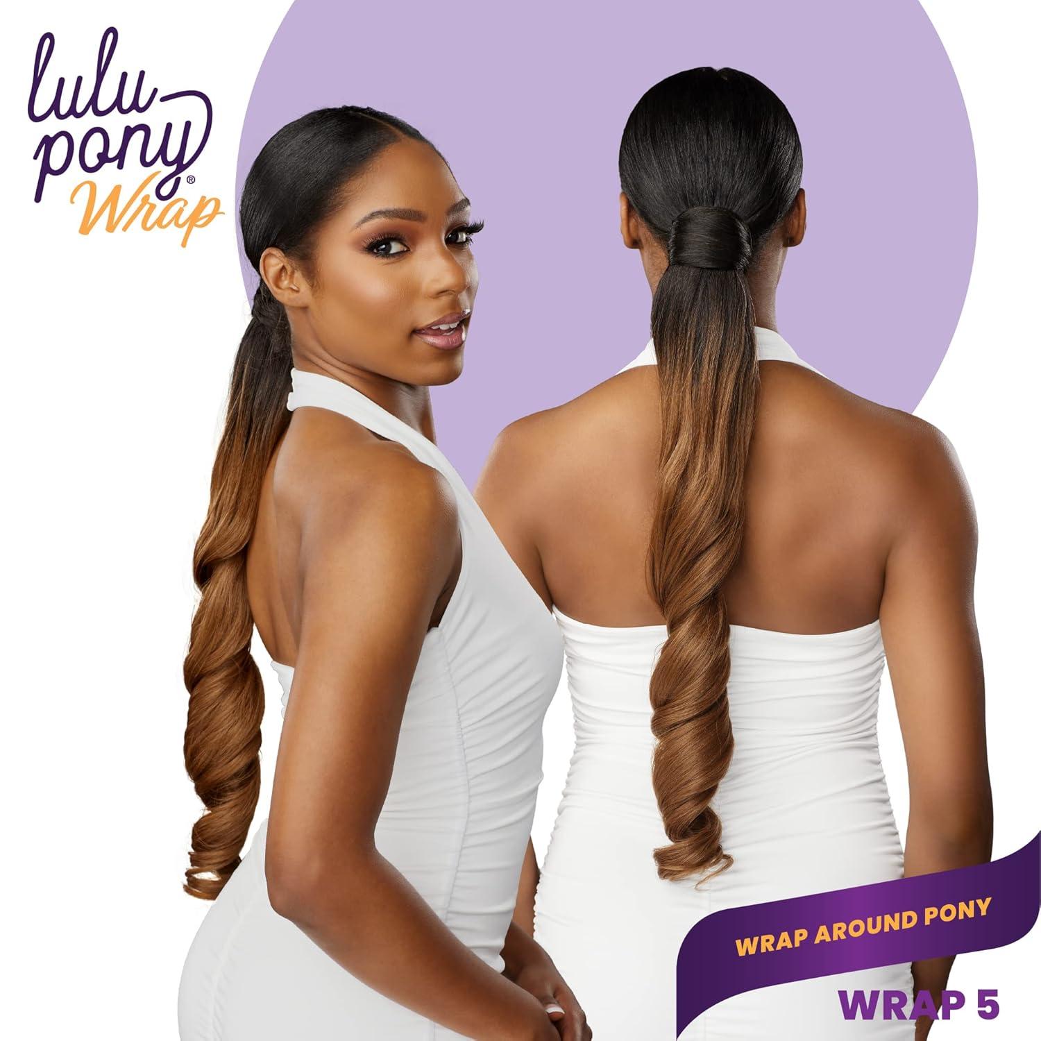 imageSensationnel Lulu pony wrap hairextensions 5 high heat synthetic yaki pony tail or up do hair wig piece 1 JETBLACK1 JETBLACK