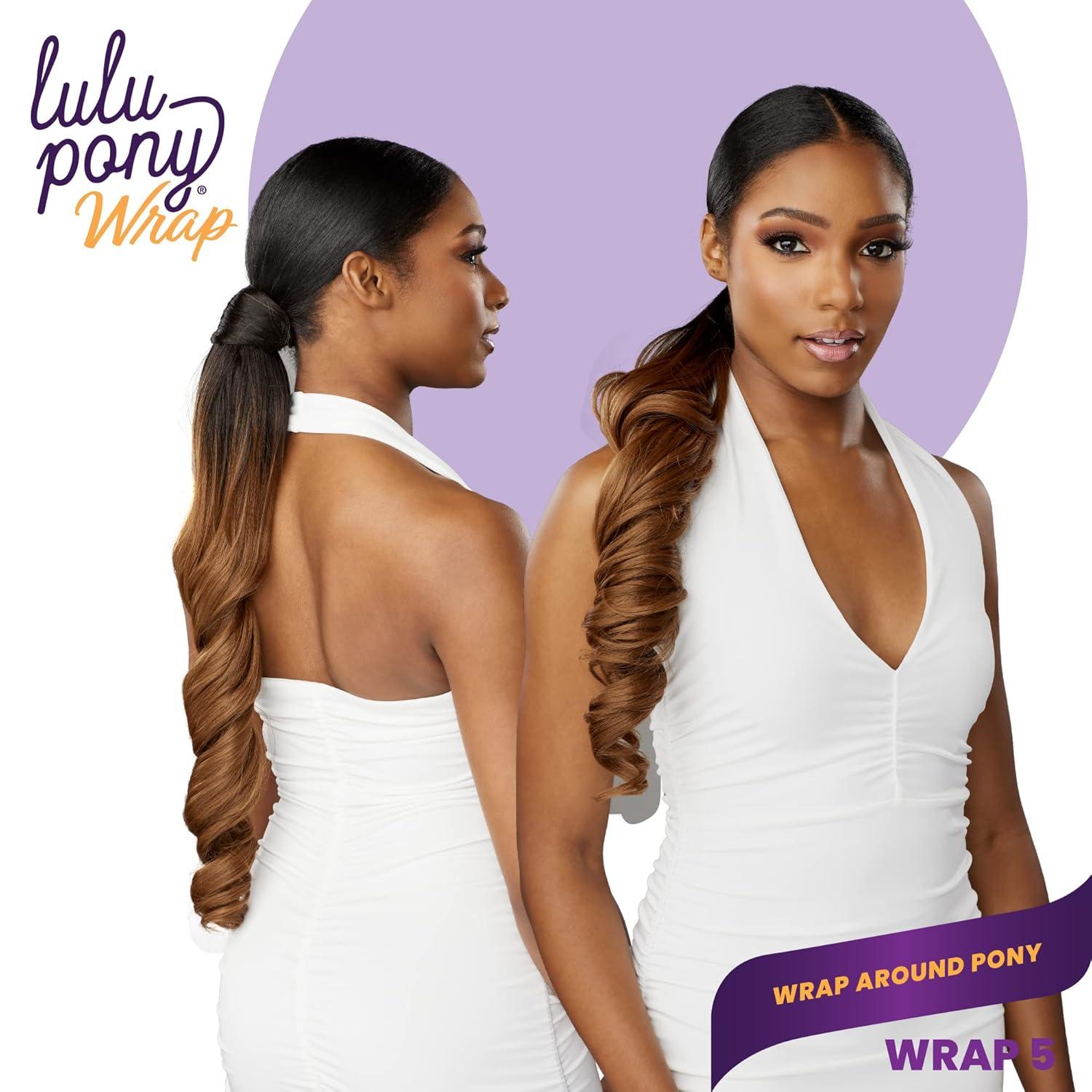 imageSensationnel Lulu pony wrap hairextensions 5 high heat synthetic yaki pony tail or up do hair wig piece 1 JETBLACKF1B30