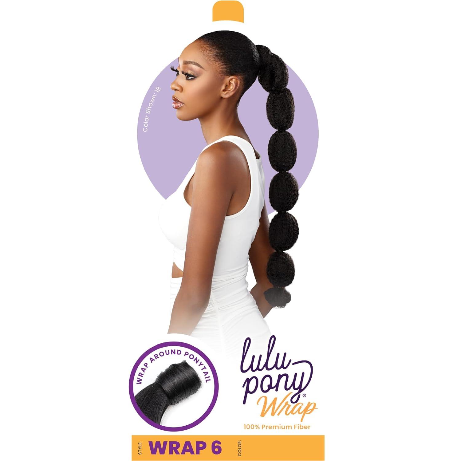 imageSensationnel Lulu pony wrap hairextensions 6 high heat synthetic yaki pony tail or up do hair wig piece 1 JETBLACKSM2350