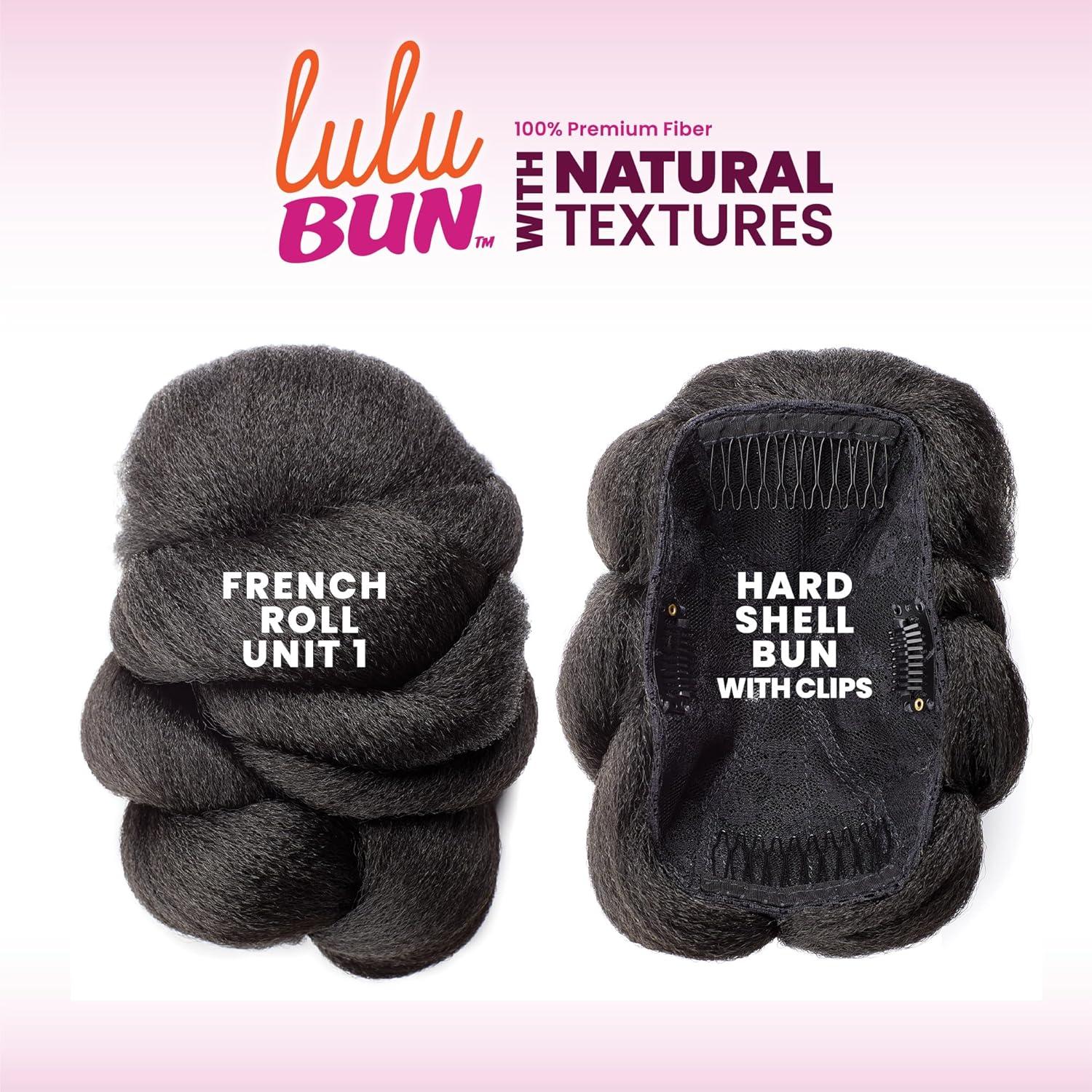 imageSensationnel LuluBun Updo Hairextensions French Roll Unit 1 Synthetic Hard Shell Bun with Clips Quick and Easy Wear Hair Wig Piece 1 JETBLACK1B OFFBLACK