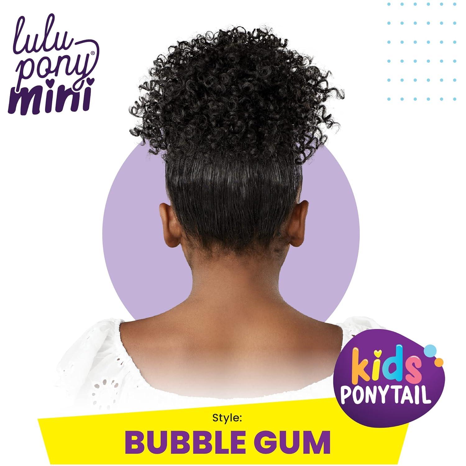 imageSensationnel Lulupony mini bubble gum ponytail drawstring for kids synthetic pony up do wig piece 1 JETBLACKTH230