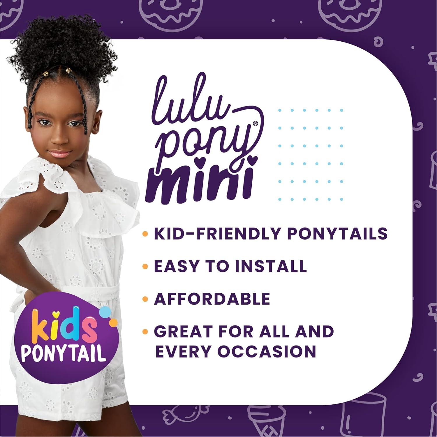 imageSensationnel Lulupony mini bubble gum ponytail drawstring for kids synthetic pony up do wig piece 1 JETBLACKTH2BG