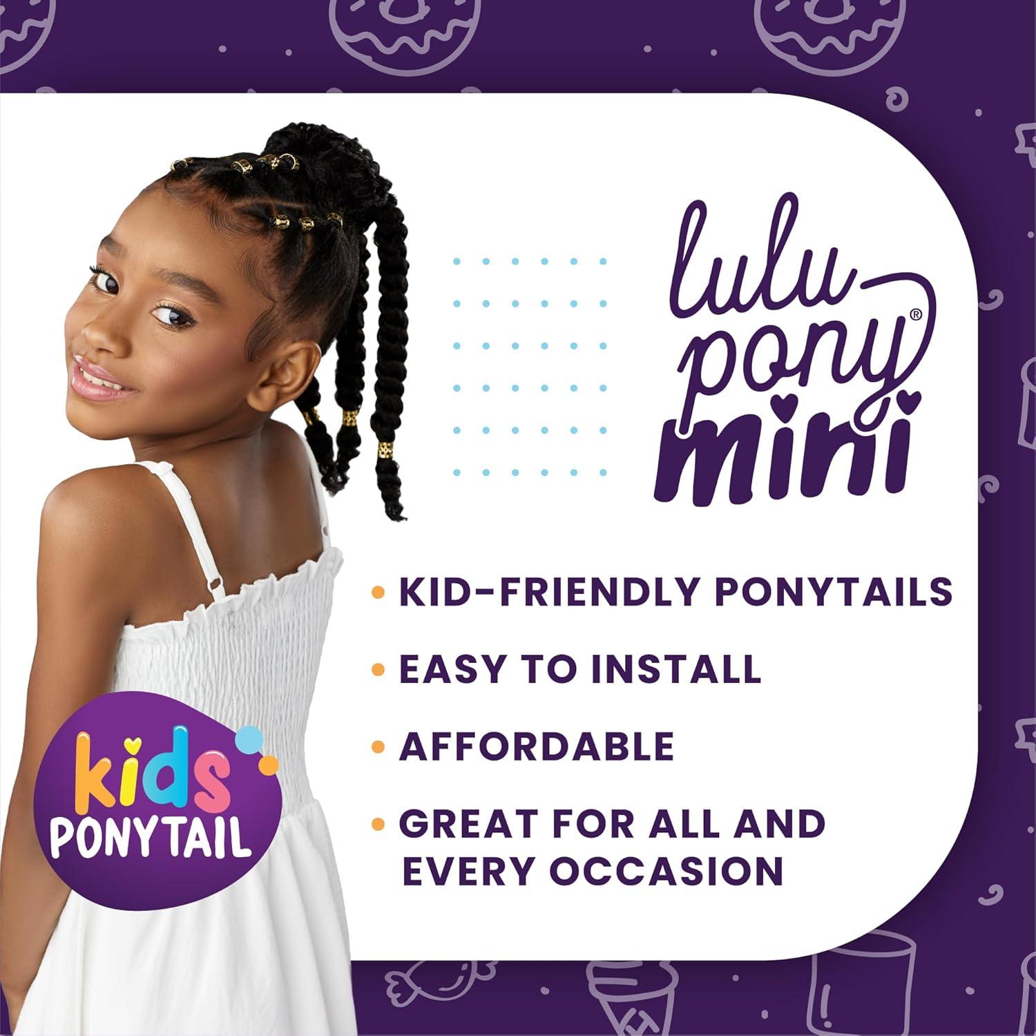 imageSensationnel Lulupony mini cotton candy ponytail drawstring for kids synthetic pony up do wig piece 1 JETBLACK2 DARKBROWN