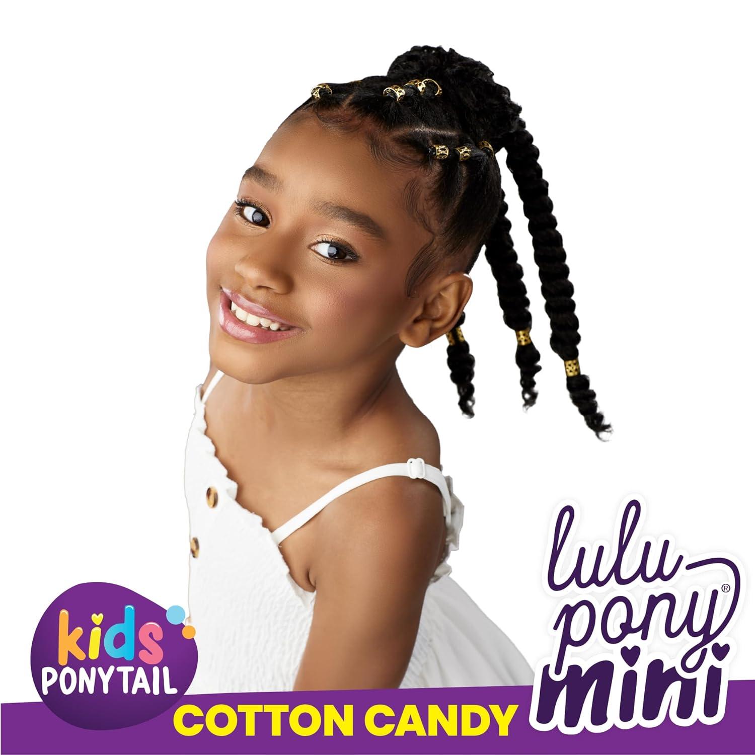 imageSensationnel Lulupony mini cotton candy ponytail drawstring for kids synthetic pony up do wig piece 1 JETBLACKSM227