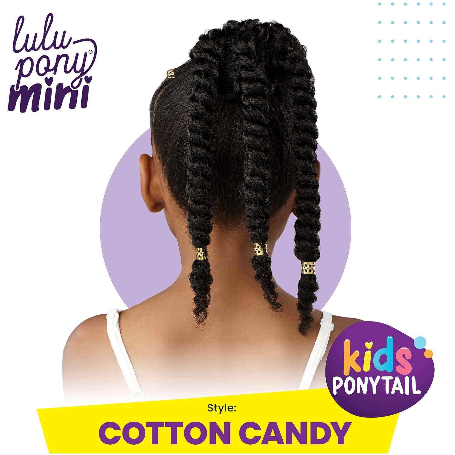 imageSensationnel Lulupony mini cotton candy ponytail drawstring for kids synthetic pony up do wig piece 1 JETBLACKSM2350