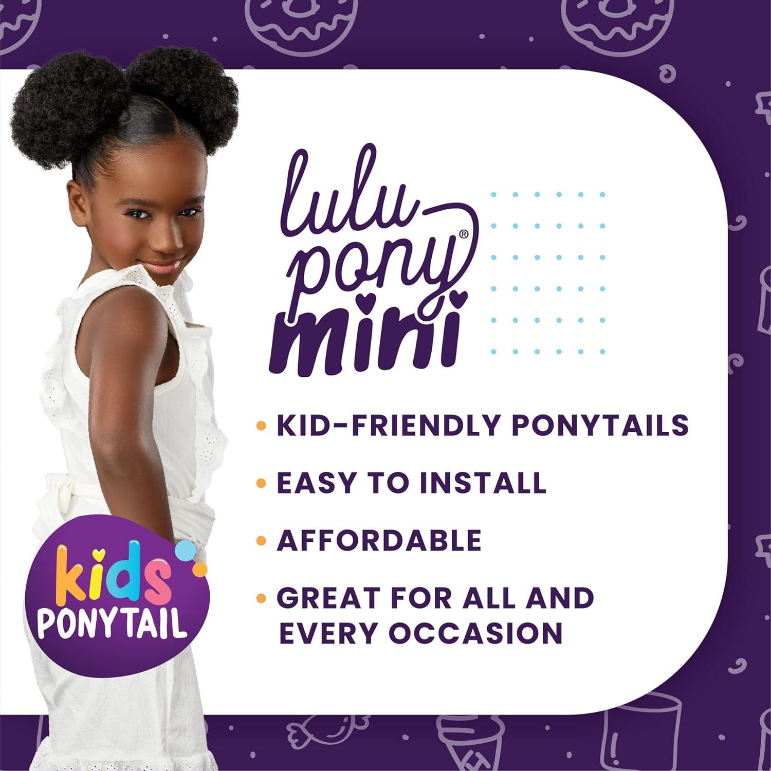 imageSensationnel Lulupony mini double scoop ponytail drawstring for kids synthetic pony up do wig piece 1 JETBLACK4 MEDBROWN