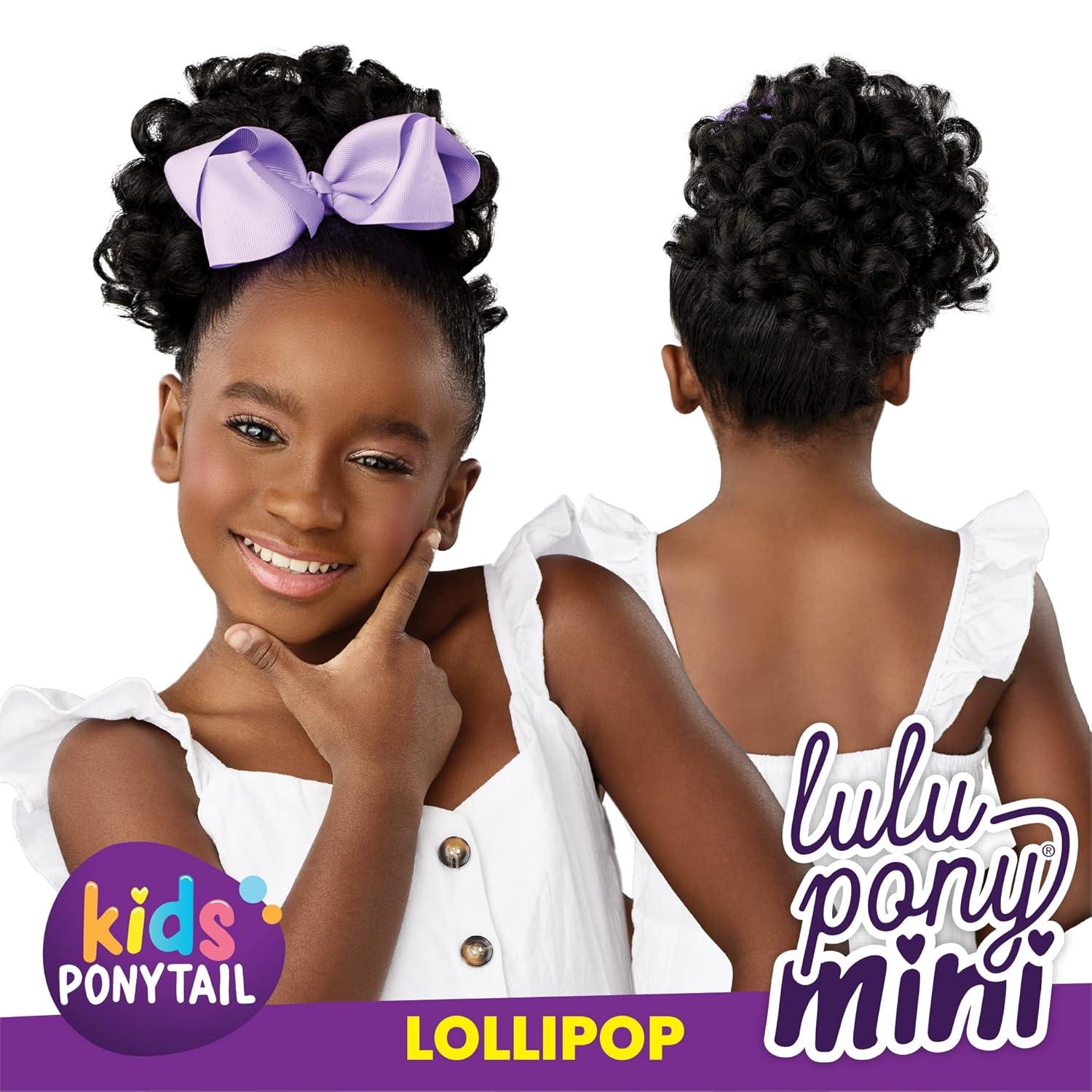 imageSensationnel Lulupony mini lollipop ponytail drawstring for kids synthetic pony up do wig piece 1 JETBLACK1B OFFBLACK