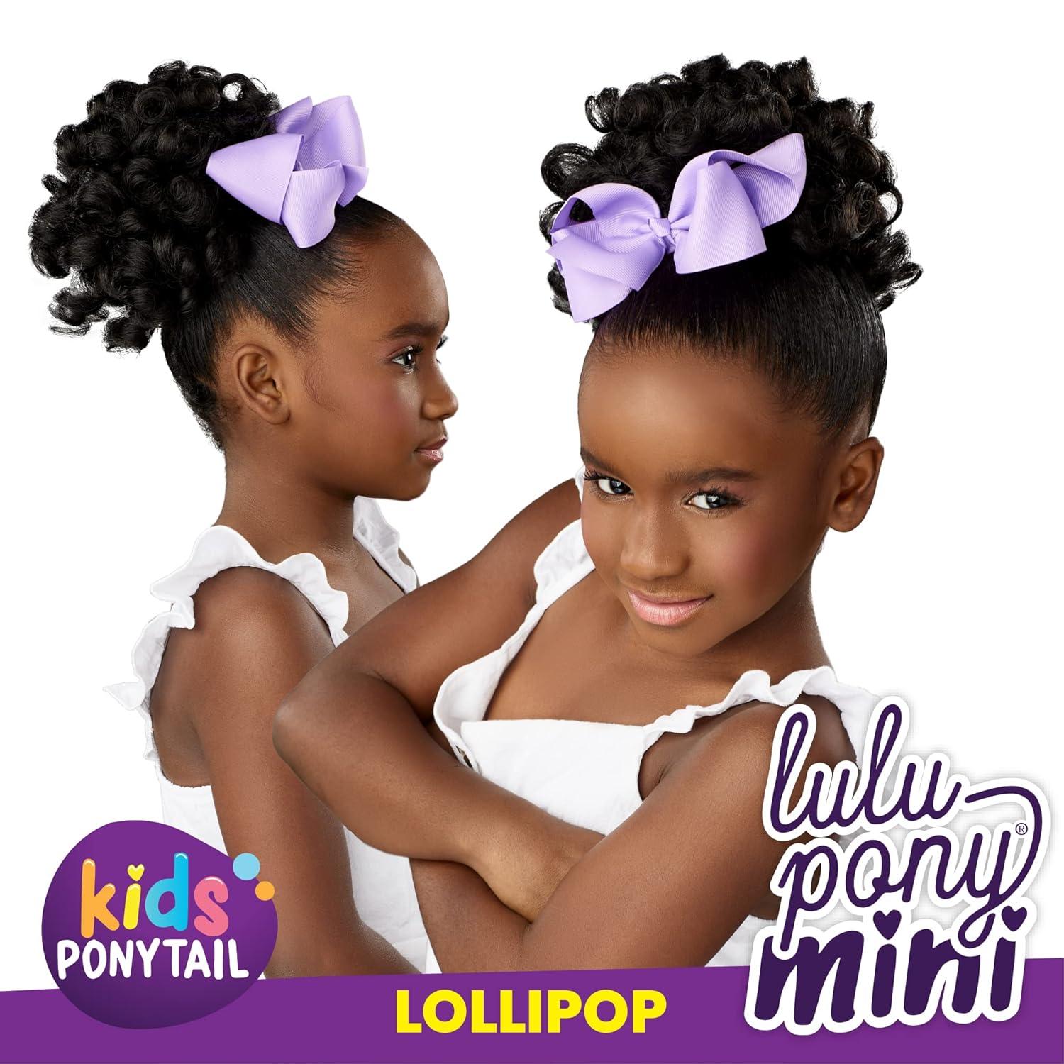 imageSensationnel Lulupony mini lollipop ponytail drawstring for kids synthetic pony up do wig piece 1 JETBLACKT227