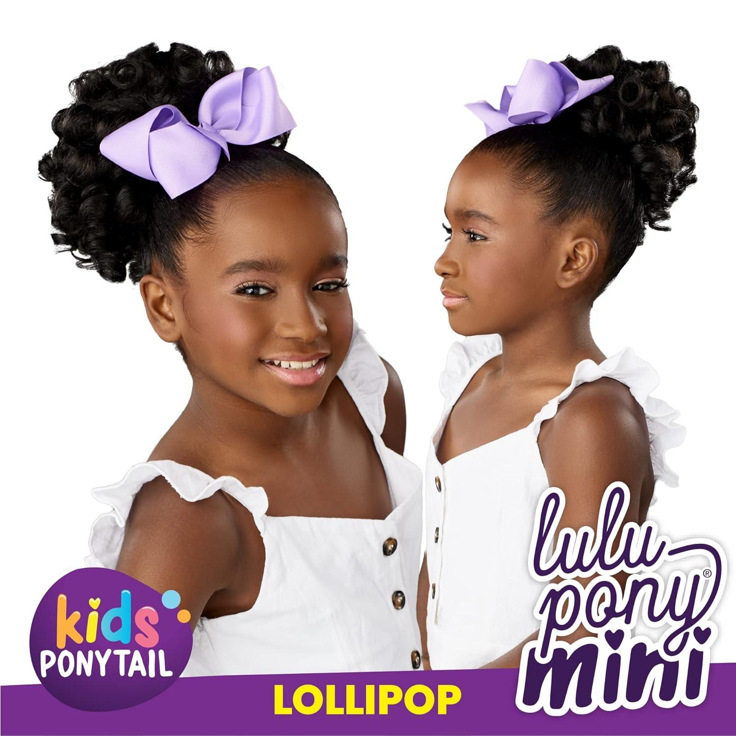 imageSensationnel Lulupony mini lollipop ponytail drawstring for kids synthetic pony up do wig piece 1 JETBLACKT227
