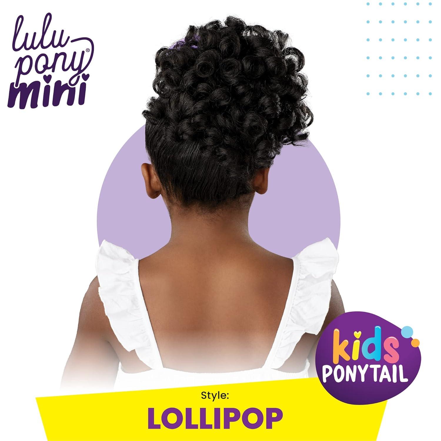 imageSensationnel Lulupony mini lollipop ponytail drawstring for kids synthetic pony up do wig piece 1 JETBLACKT2BG