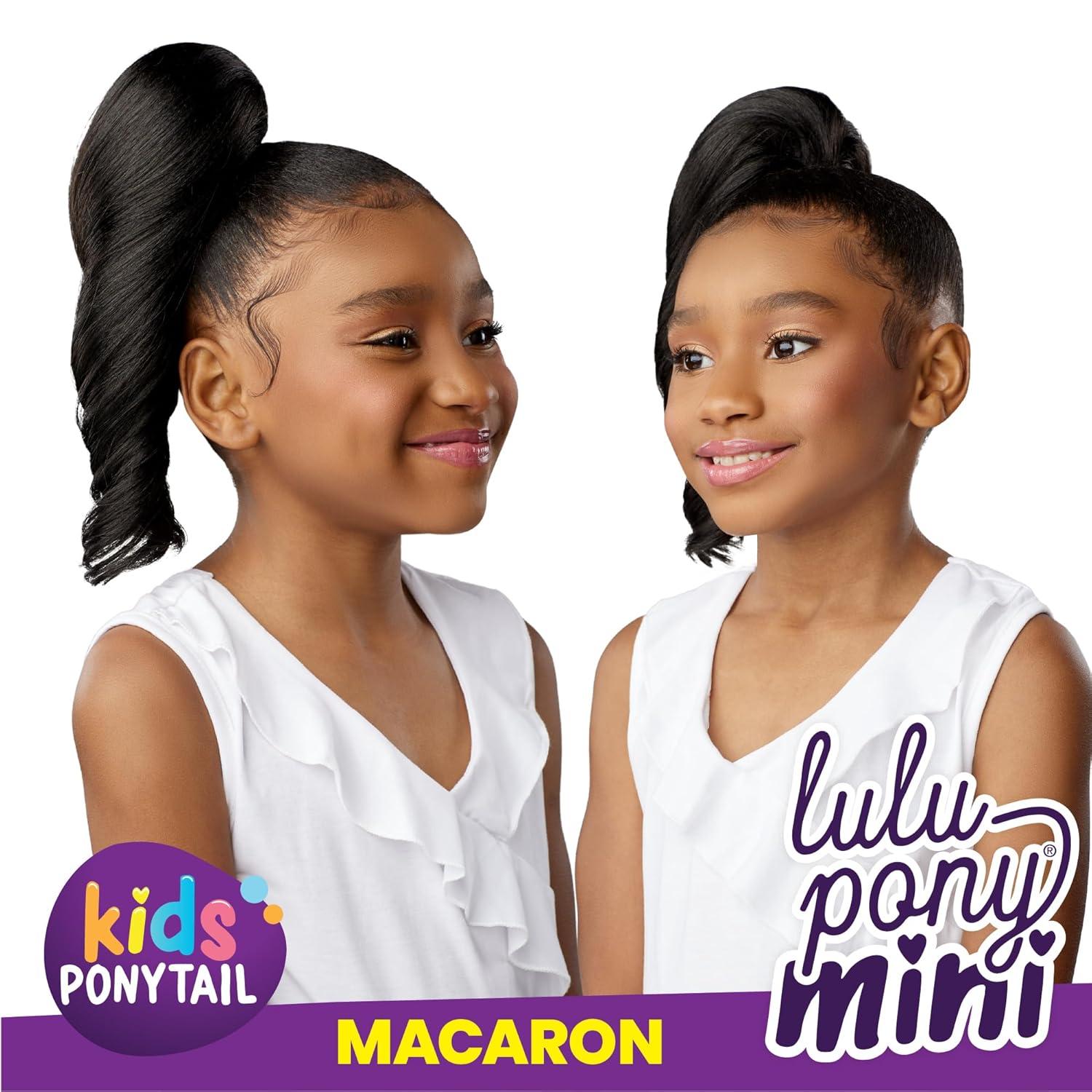 imageSensationnel Lulupony mini macaron ponytail drawstring for kids synthetic pony up do wig piece 1 JETBLACK1 JETBLACK