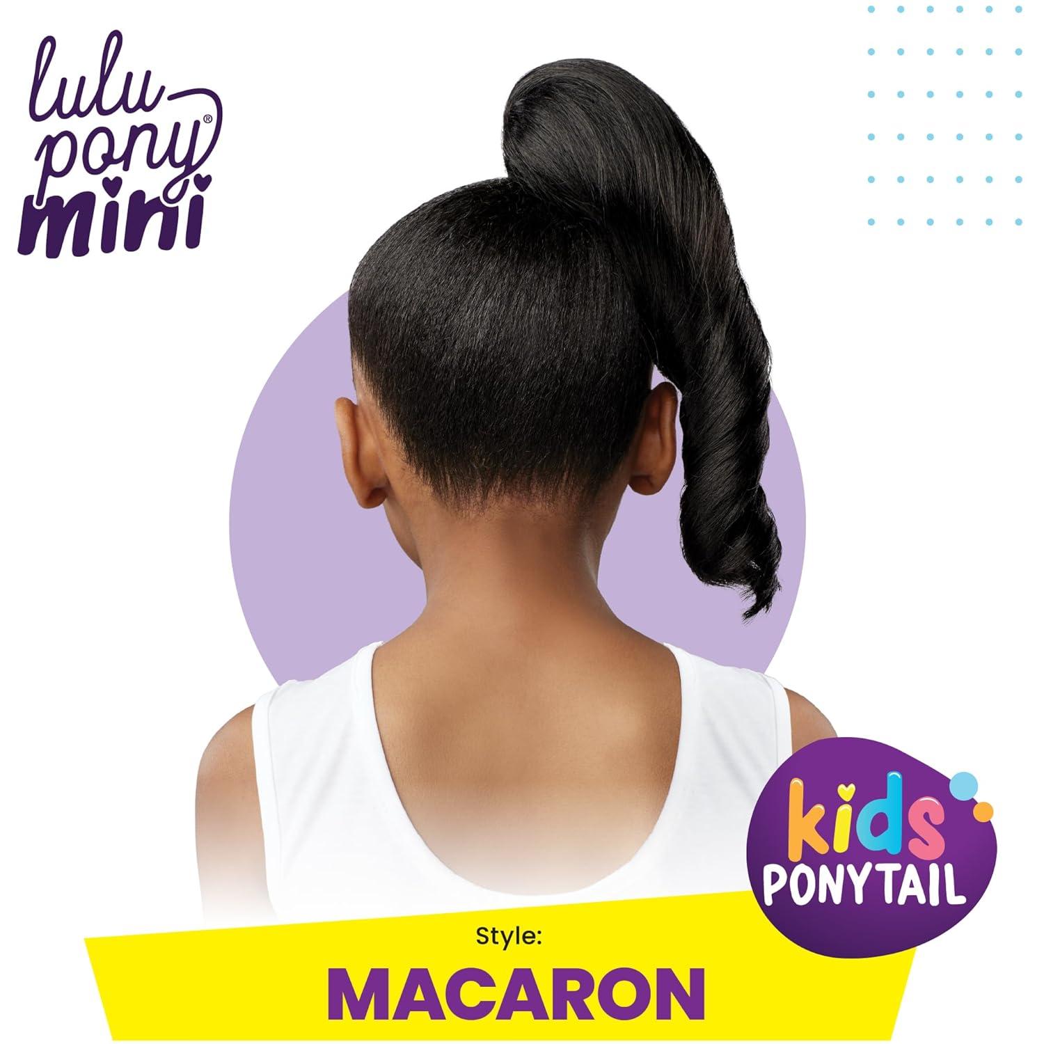 imageSensationnel Lulupony mini macaron ponytail drawstring for kids synthetic pony up do wig piece 1 JETBLACK2 DARKBROWN