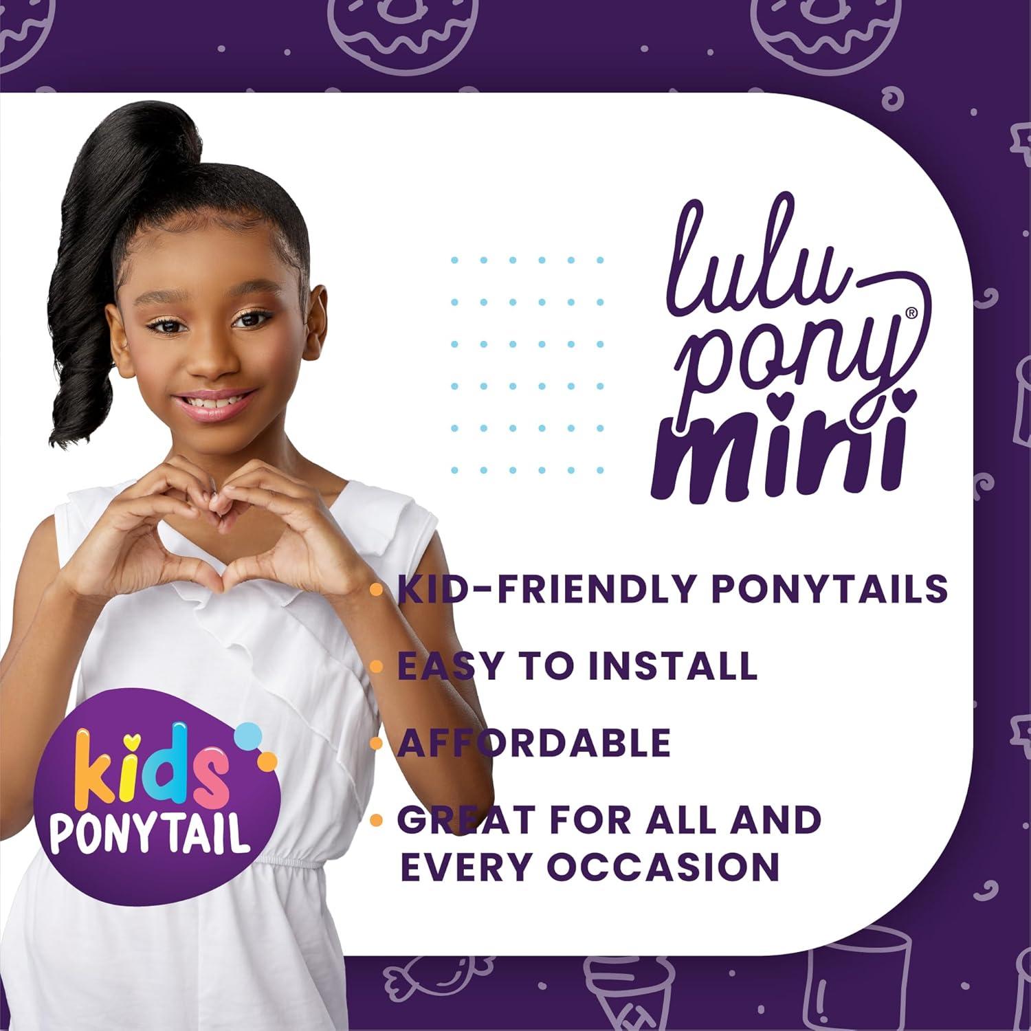 imageSensationnel Lulupony mini macaron ponytail drawstring for kids synthetic pony up do wig piece 1 JETBLACKT2350
