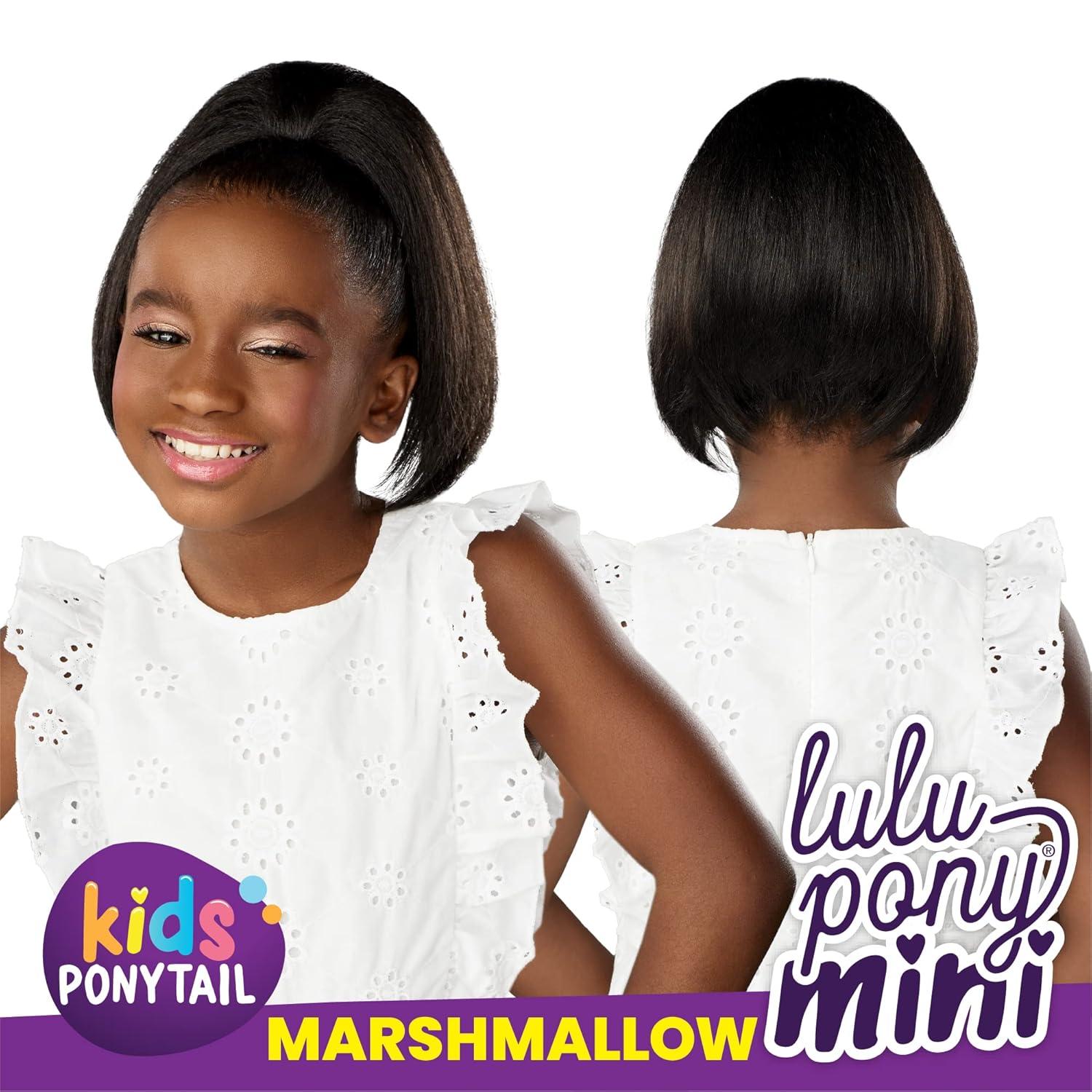 imageSensationnel Lulupony mini marshmallow ponytail drawstring for kids synthetic pony up do wig piece 1 JETBLACK1 JETBLACK