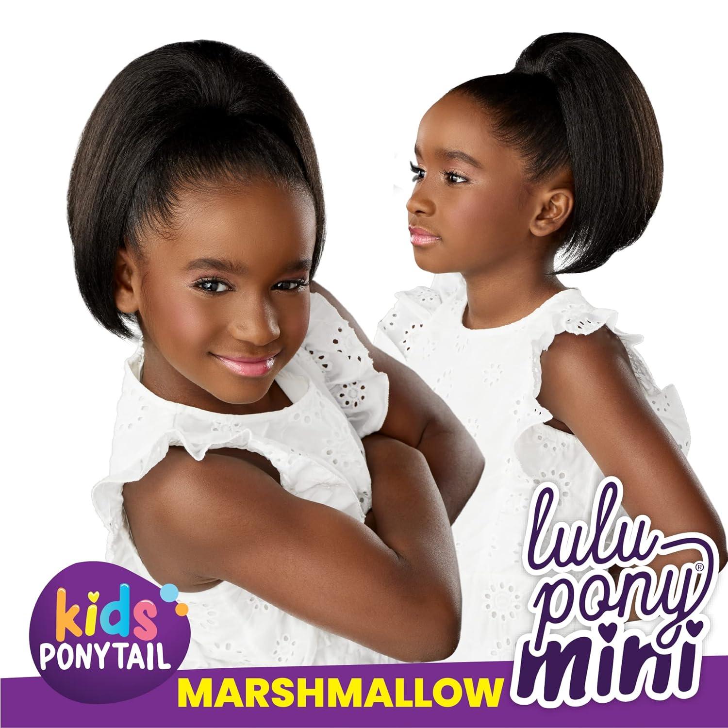 imageSensationnel Lulupony mini marshmallow ponytail drawstring for kids synthetic pony up do wig piece 1 JETBLACK1B OFFBLACK