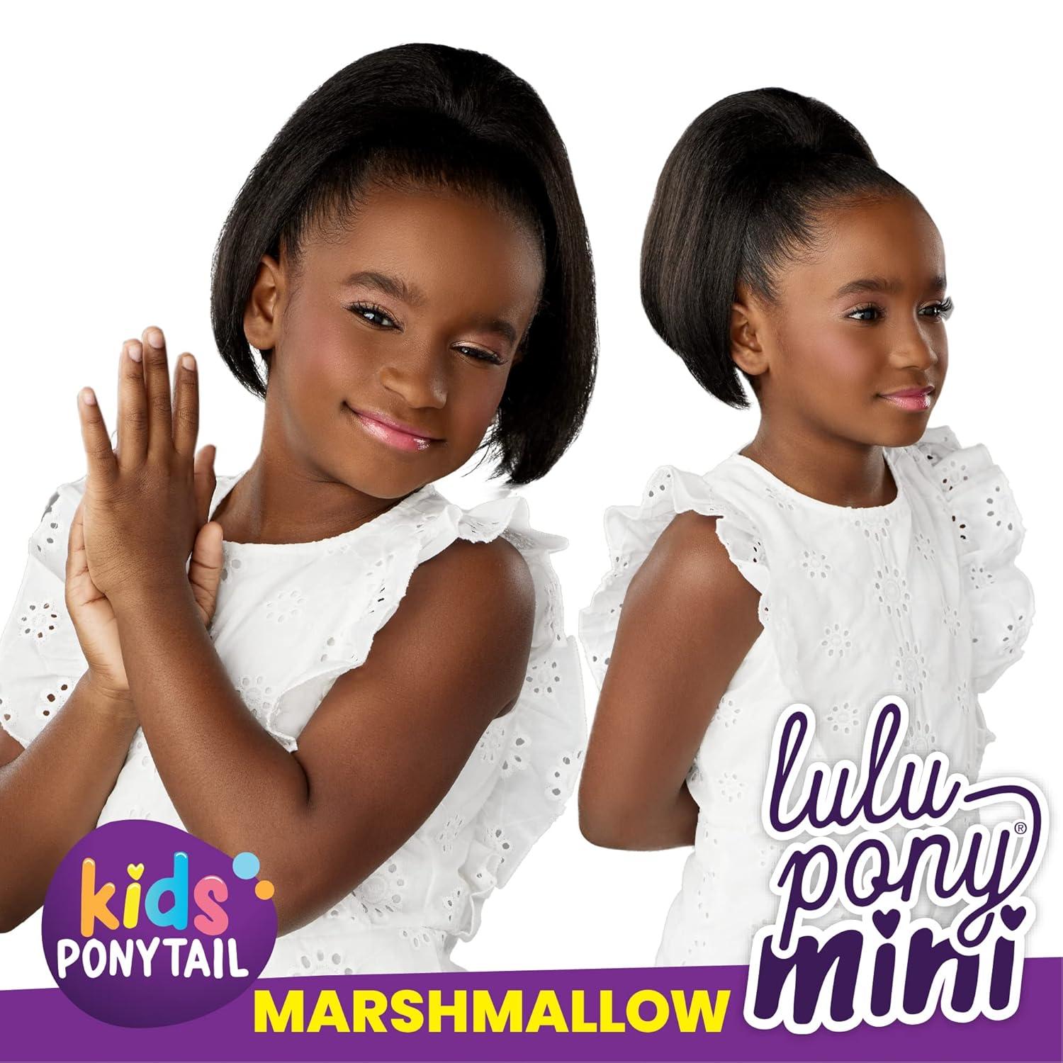 imageSensationnel Lulupony mini marshmallow ponytail drawstring for kids synthetic pony up do wig piece 1 JETBLACK2 DARKBROWN