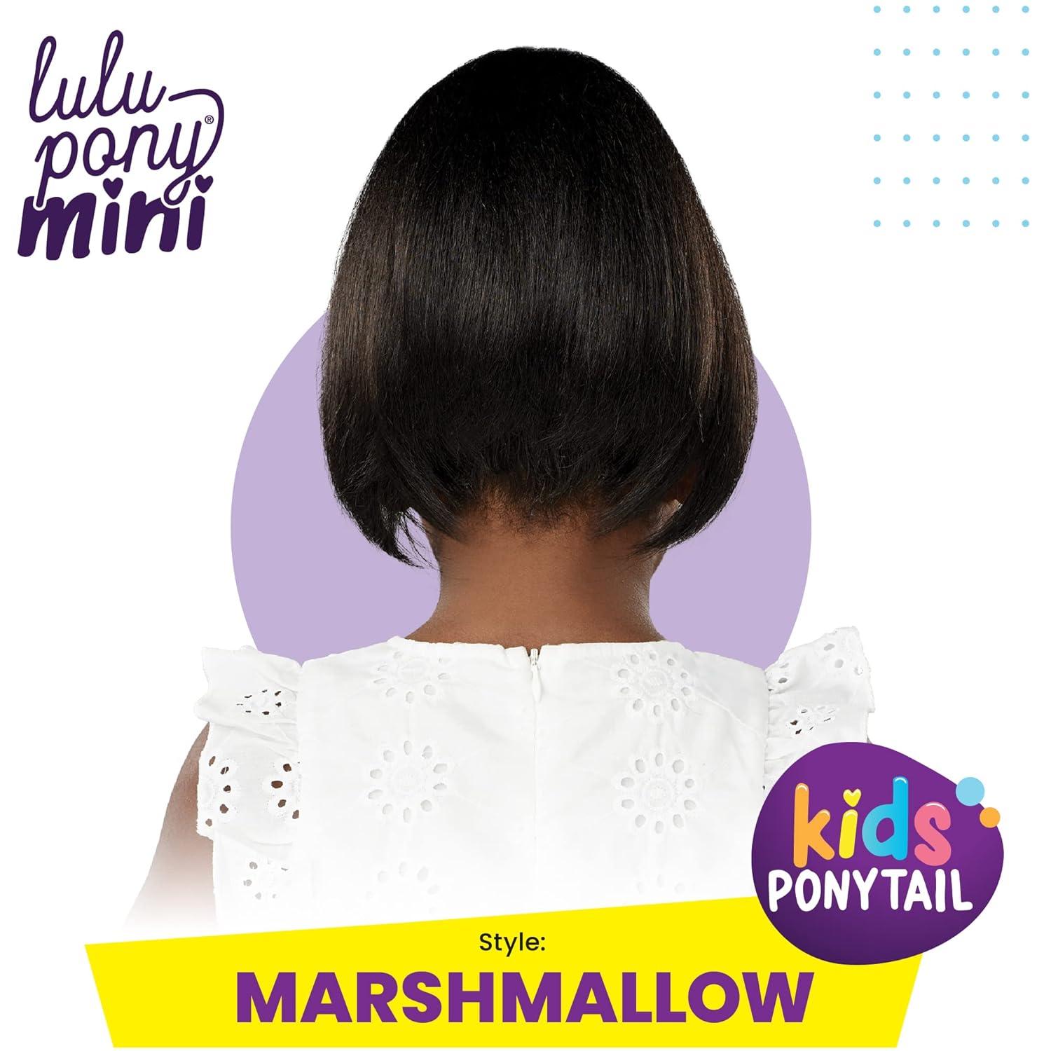 imageSensationnel Lulupony mini marshmallow ponytail drawstring for kids synthetic pony up do wig piece 1 JETBLACK2 DARKBROWN