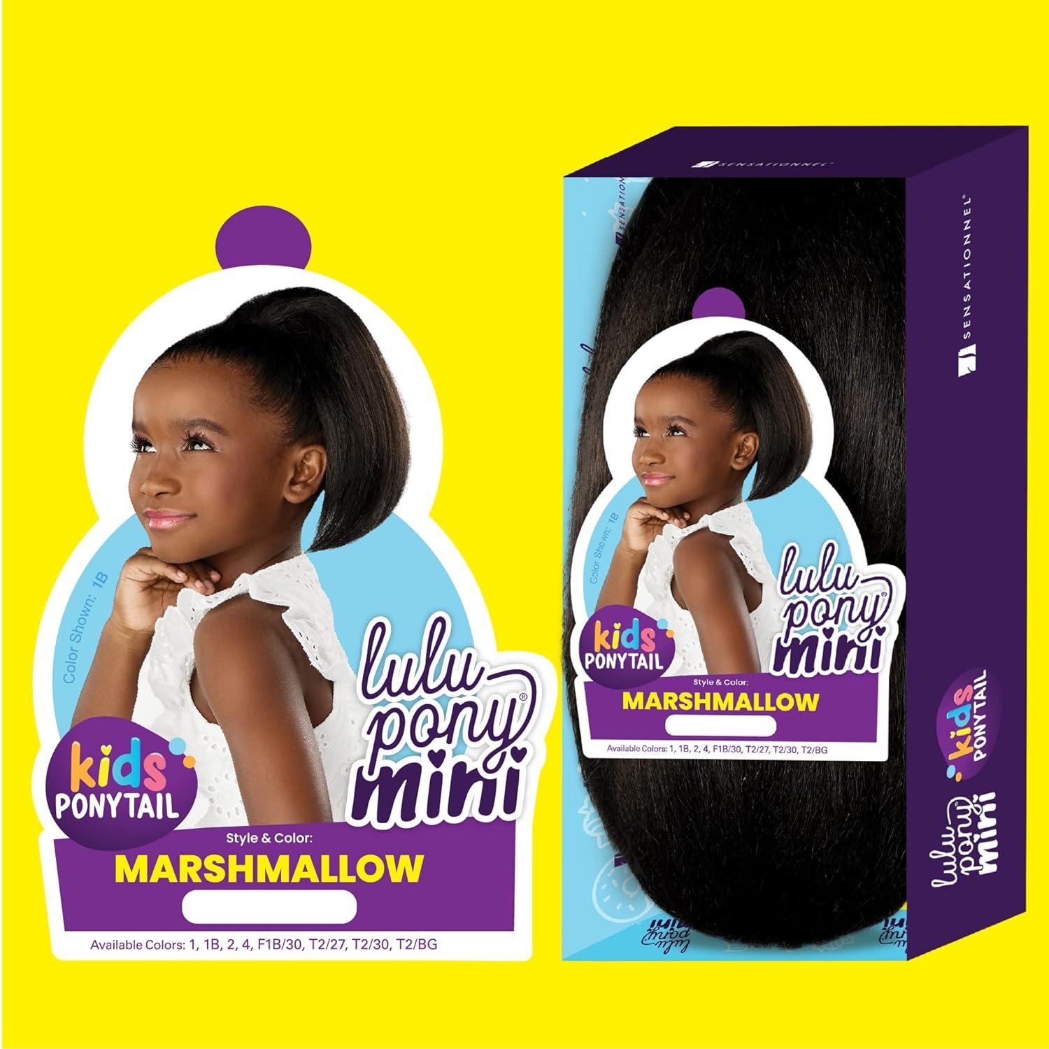 imageSensationnel Lulupony mini marshmallow ponytail drawstring for kids synthetic pony up do wig piece 1 JETBLACKT227