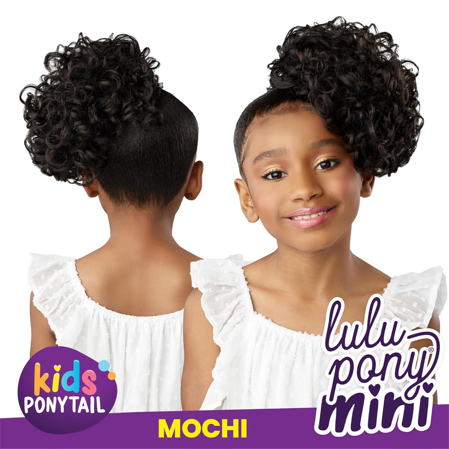 imageSensationnel Lulupony mini mochi ponytail drawstring for kids synthetic pony up do wig piece 1 JETBLACKT227